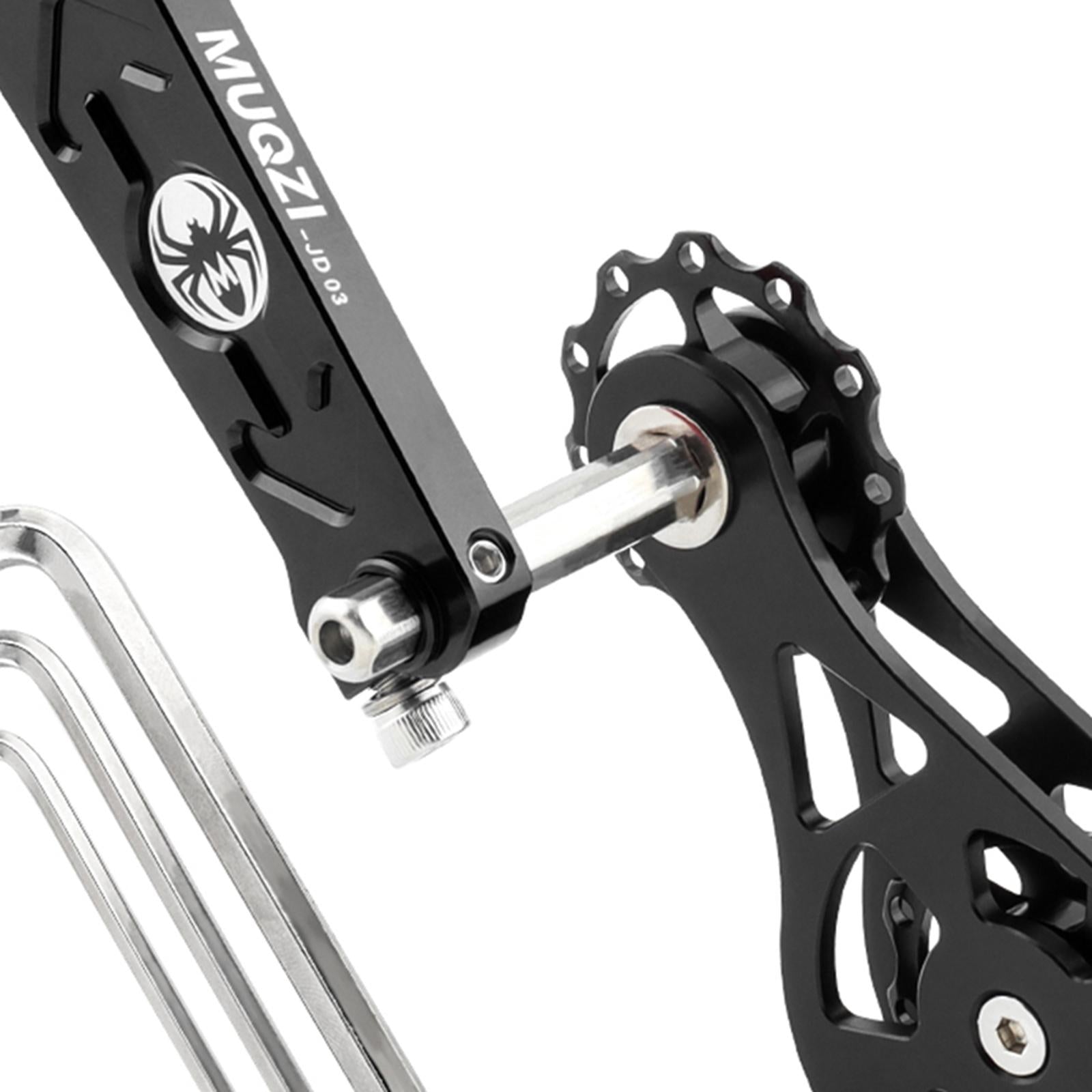 Bike Chain Tensioner Rear Derailleur Guide Aluminum Chain Adjuster Converter Black