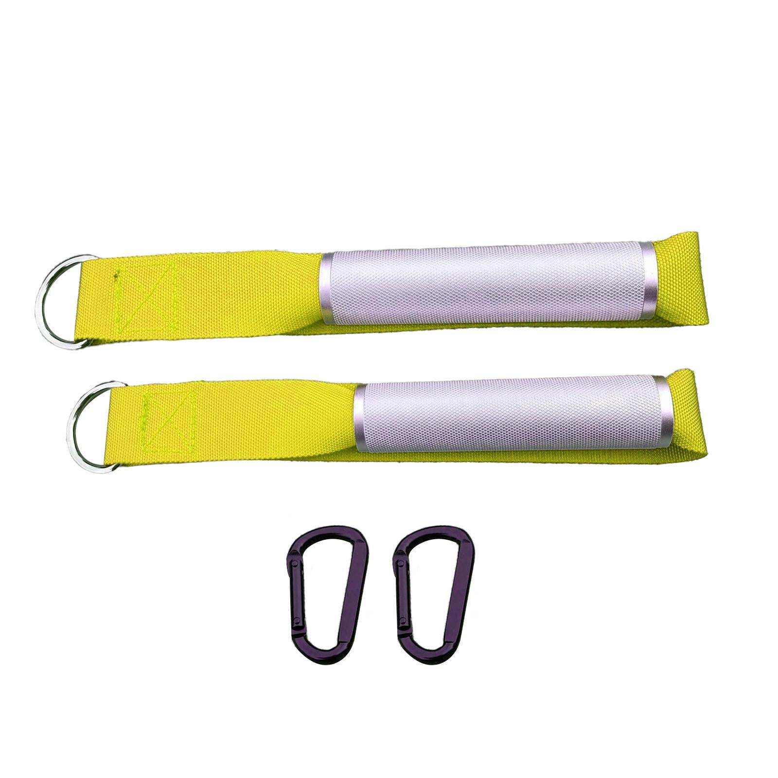 2Pcs Gyms Handles Resistance Exercise Metal for Yoga Strength Trainer Pilates yellow