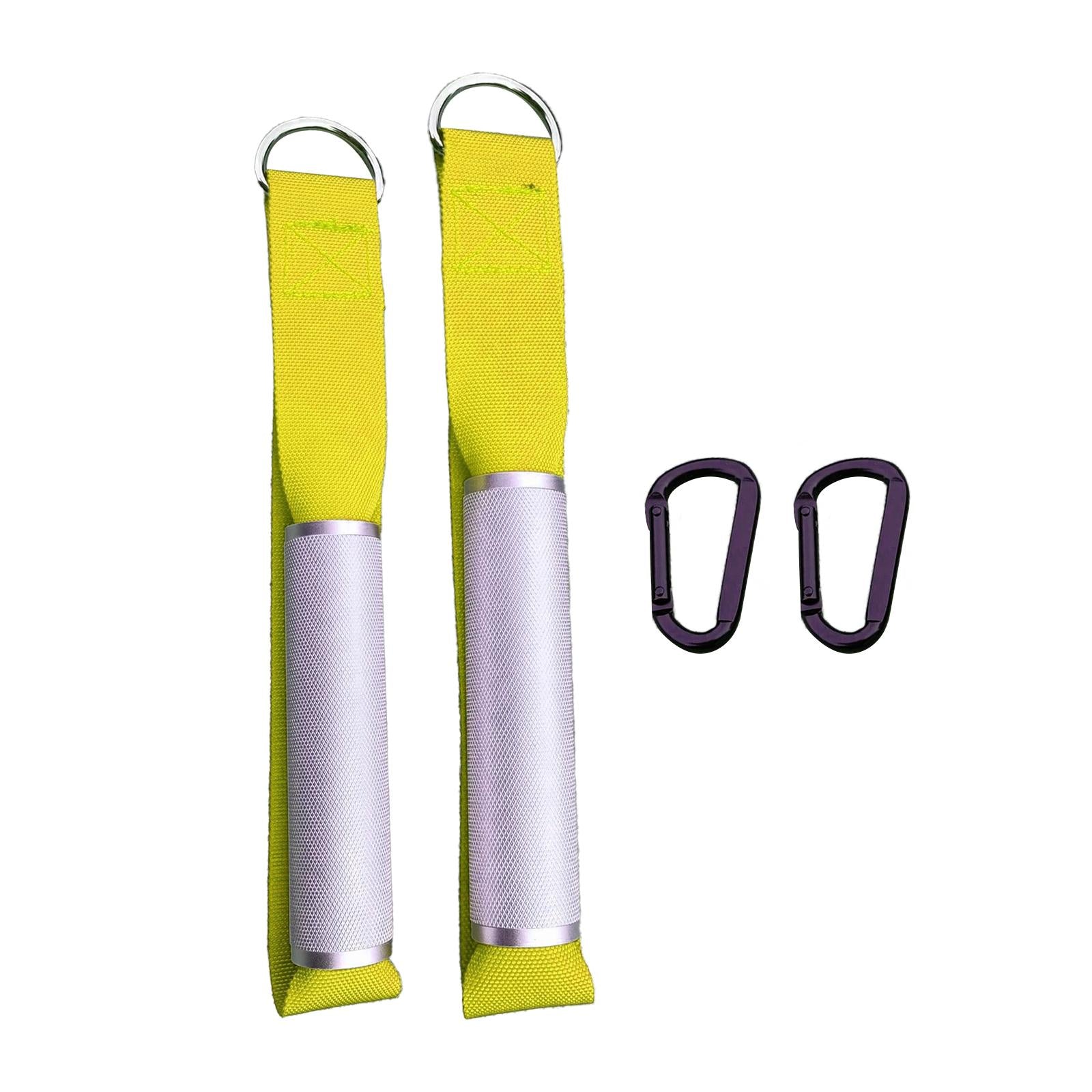2Pcs Gyms Handles Resistance Exercise Metal for Yoga Strength Trainer Pilates yellow