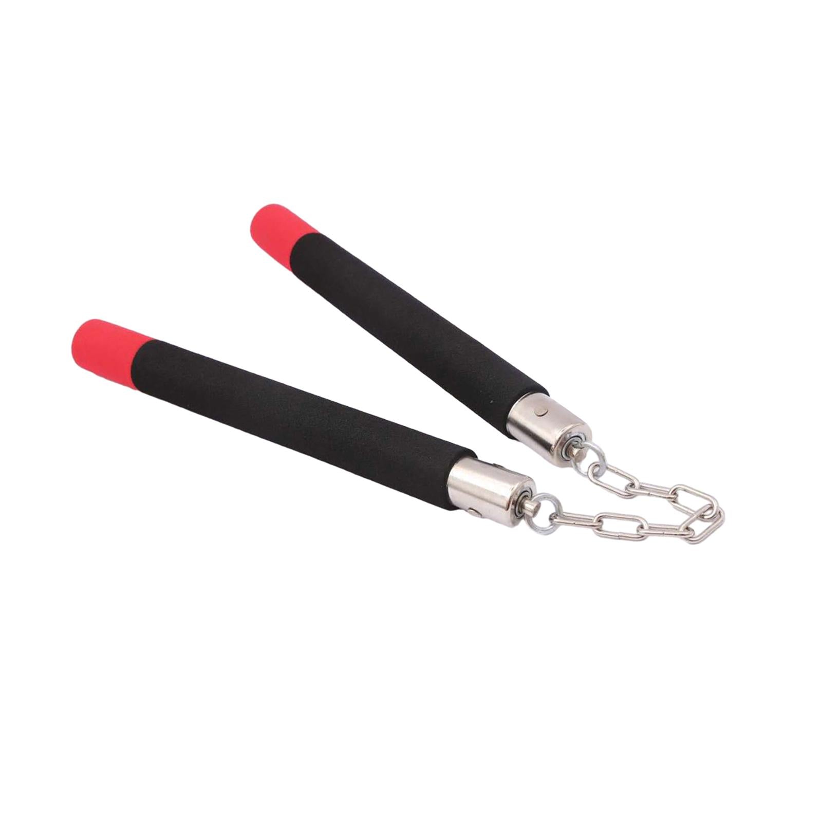 Foam Nunchucks Iron Chain Training Nunchucks for Children Kung Fu Practicing Rotating Shaft Red