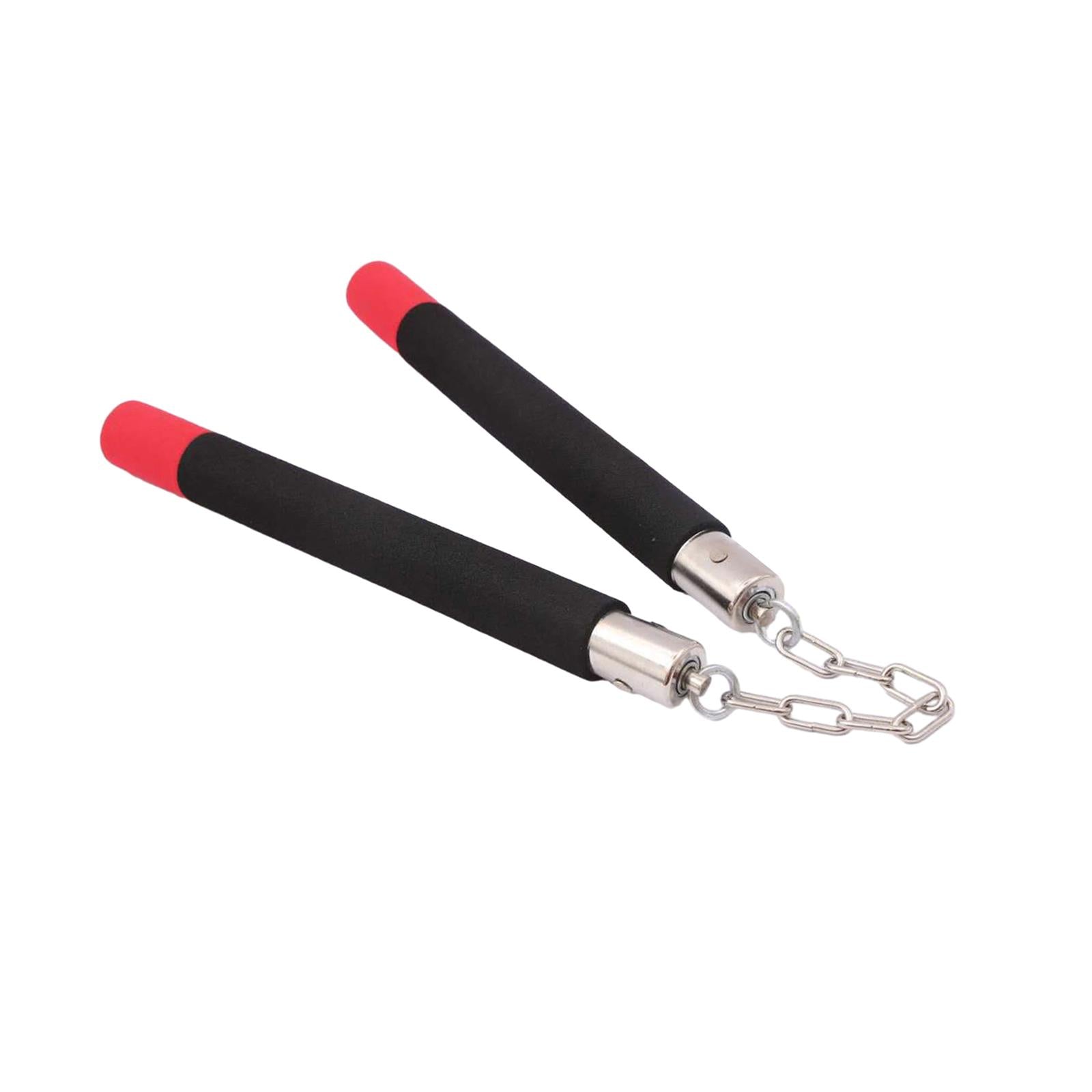 Foam Nunchucks Iron Chain Training Nunchucks for Children Kung Fu Practicing Rotating Shaft Red