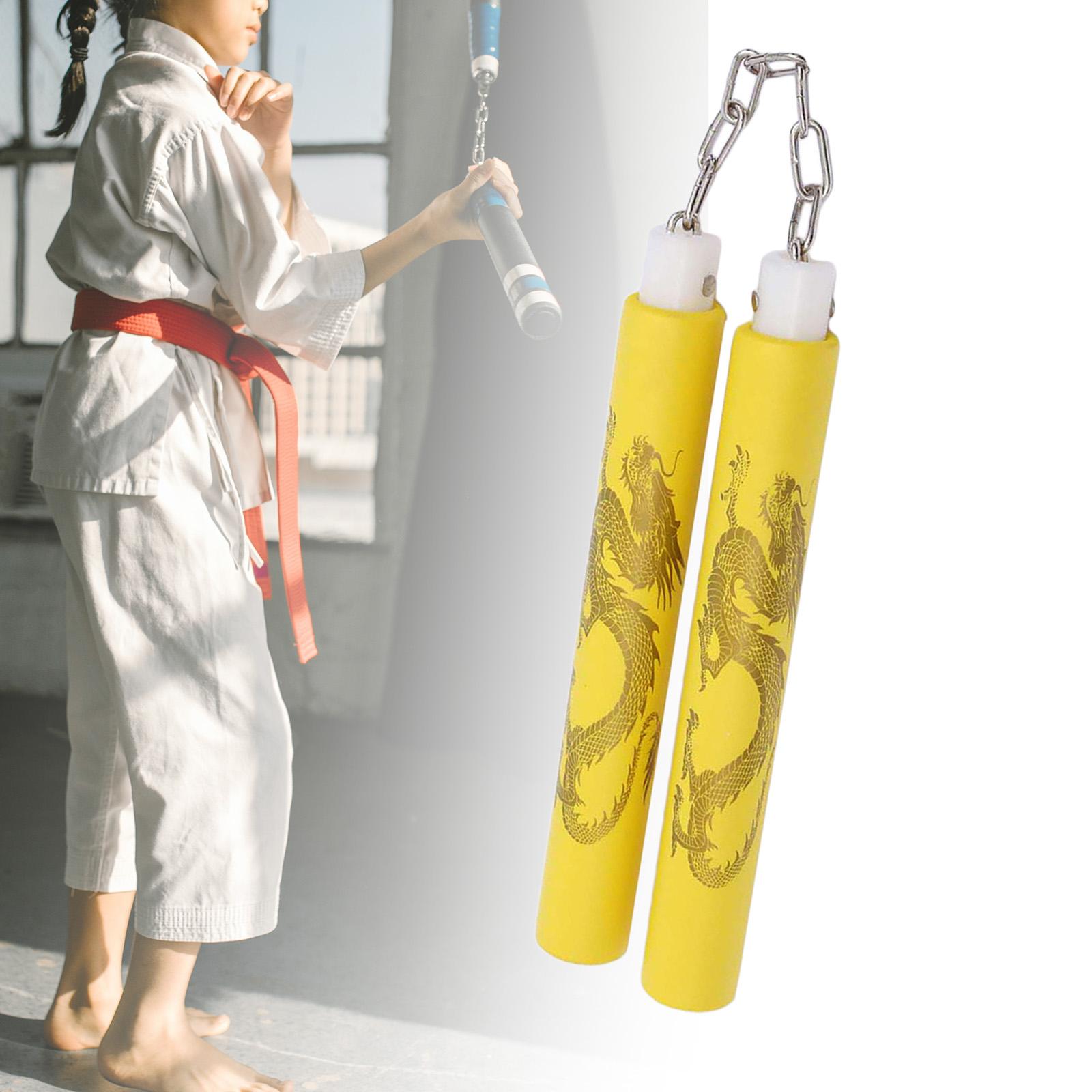 Foam Training Nunchucks Toys Chinese Nunchucks for Sports Karate Working Out Yellow