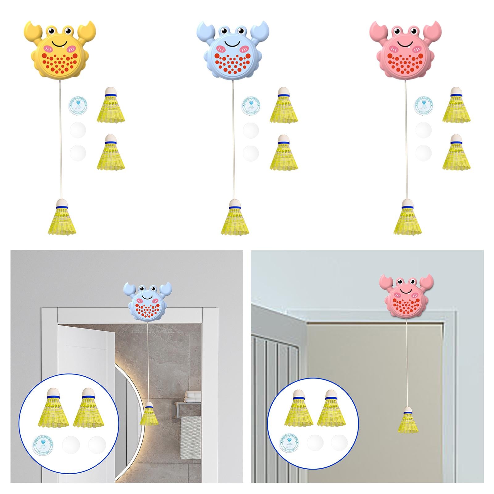 Hanging Badminton Trainer Badminton Training for Game Indoor Playing Workout yellow