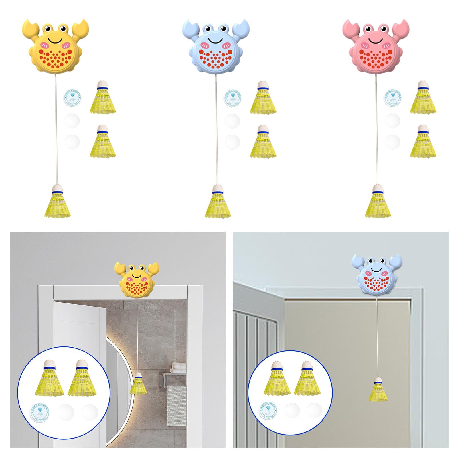 Hanging Badminton Trainer Badminton Training for Game Indoor Playing Workout yellow