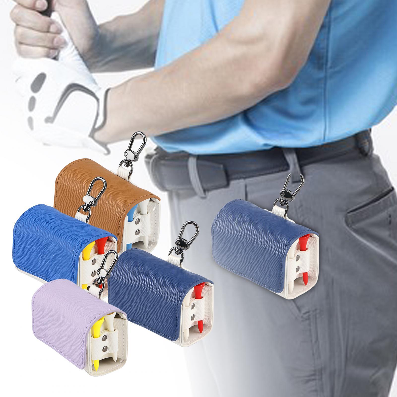 Golf Tee Holder Pouch Golf Ball Collector Container Case Golf Ball Waist Bag Light Blue
