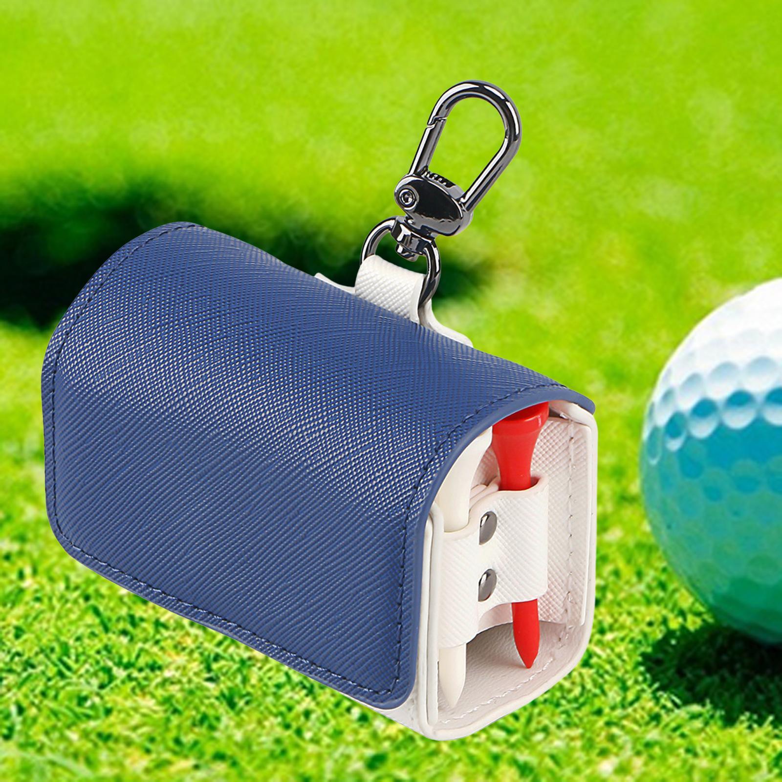 Golf Tee Holder Pouch Golf Ball Collector Container Case Golf Ball Waist Bag Dark Blue