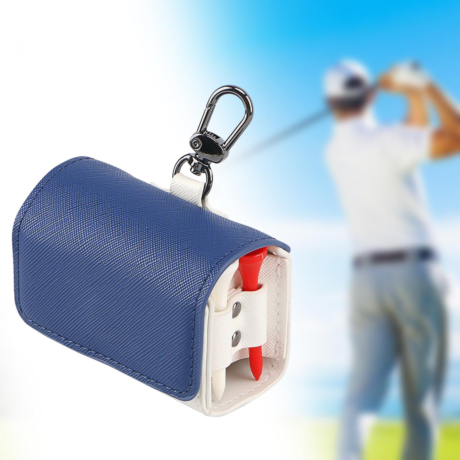 Golf Tee Holder Pouch Golf Ball Collector Container Case Golf Ball Waist Bag Dark Blue