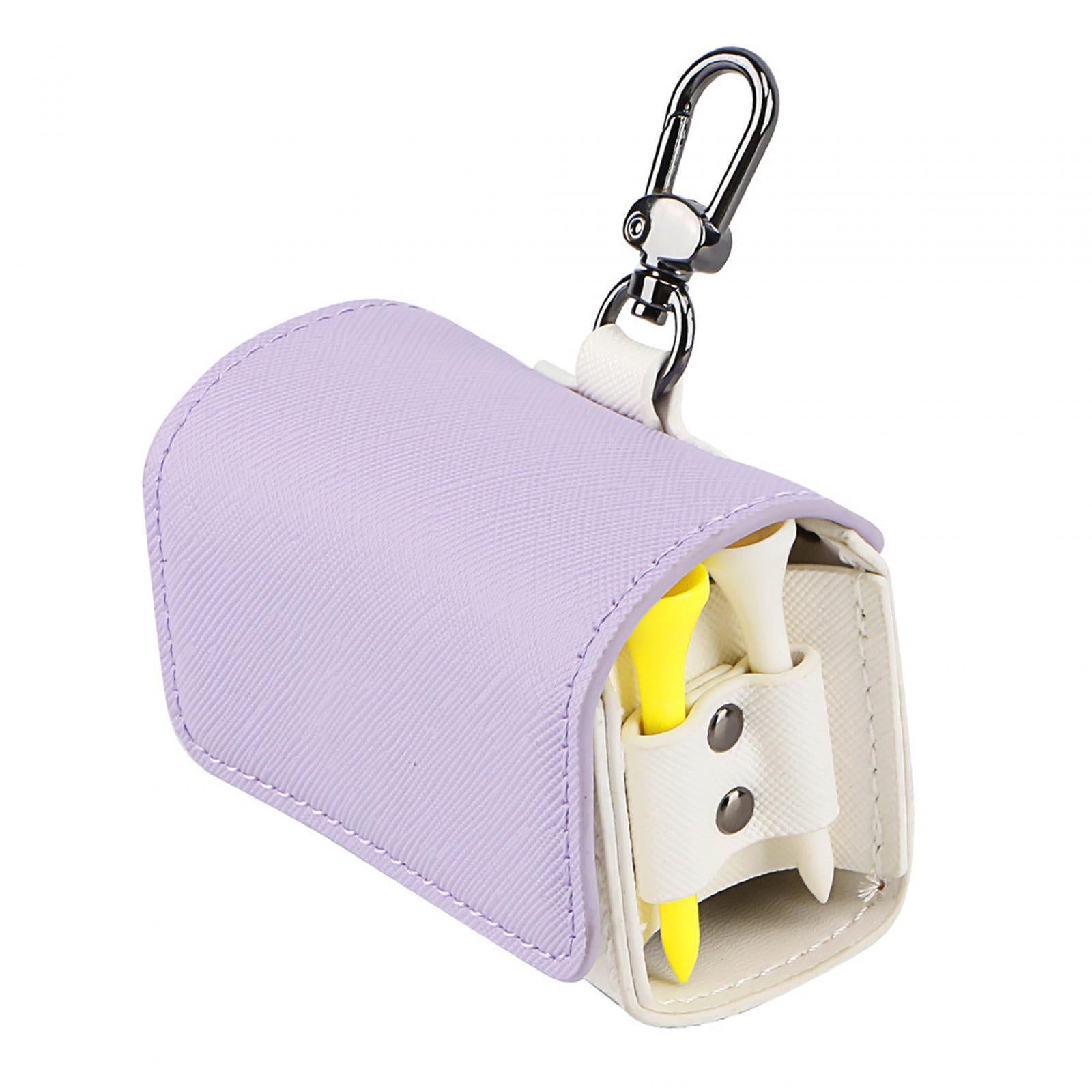 Golf Tee Holder Pouch Golf Ball Collector Container Case Golf Ball Waist Bag Purple