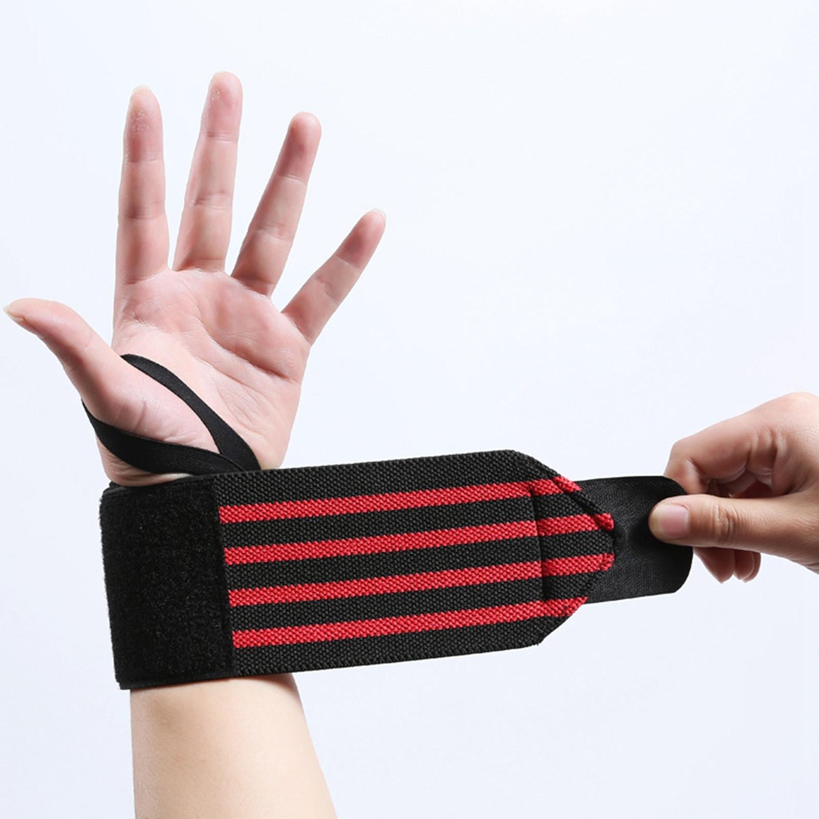 Weightlifting Wrist Wraps for Bodybuilding Weight Bearing Strain Working Out red