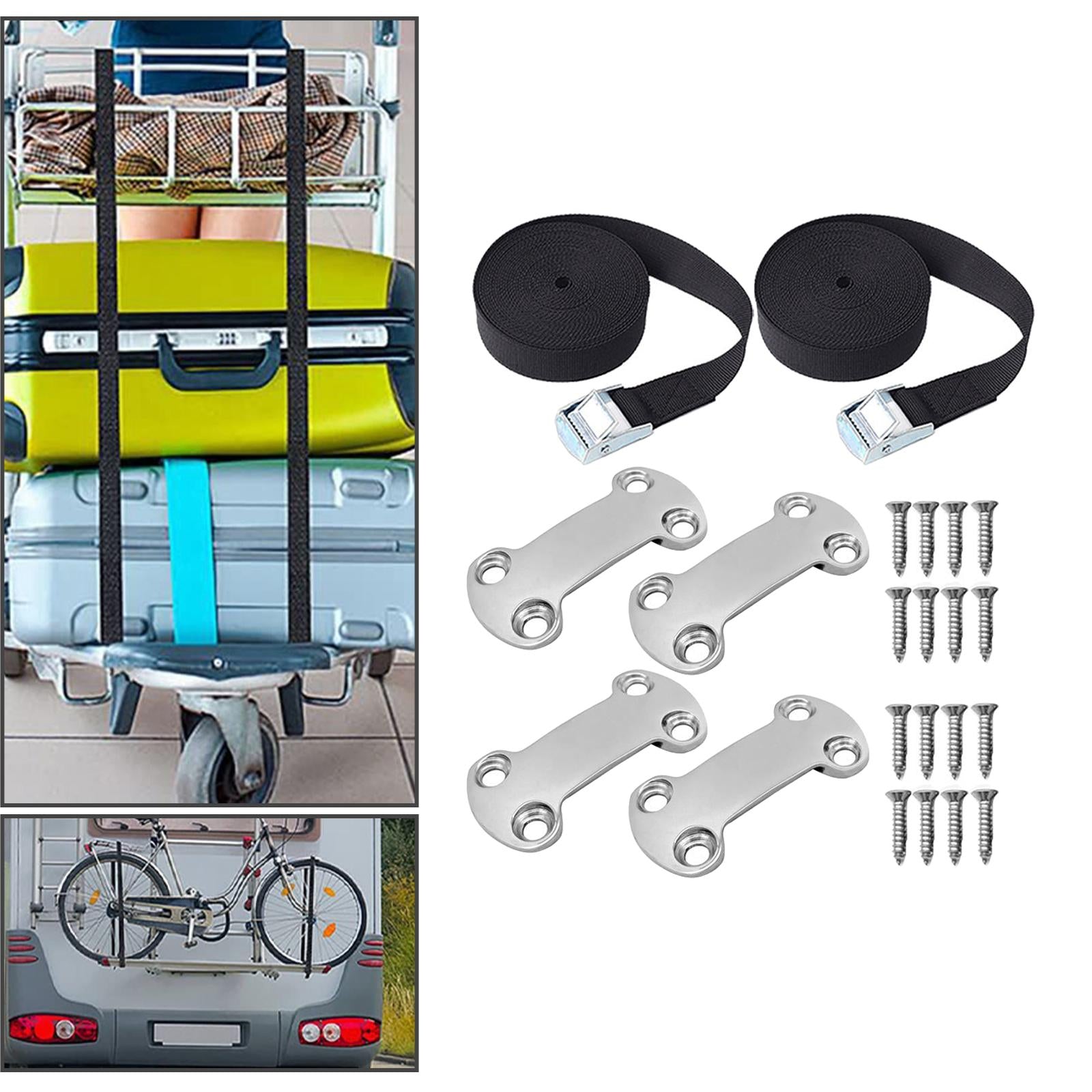 Tie Down Strap Kit with Screws Luggage Belts for Ratchet Trailers Truck Beds 16 Screws