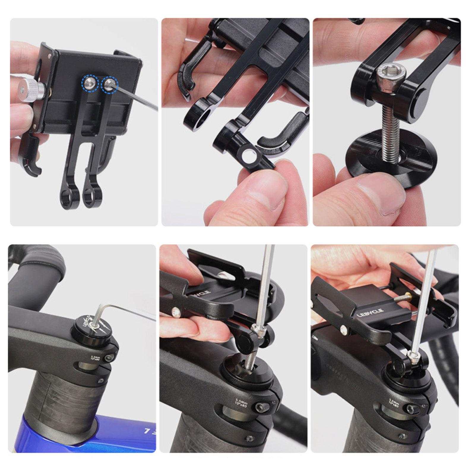 Road Bike Phone Holder Durable Aluminum Alloy Adjustable Bicycle Phone Mount