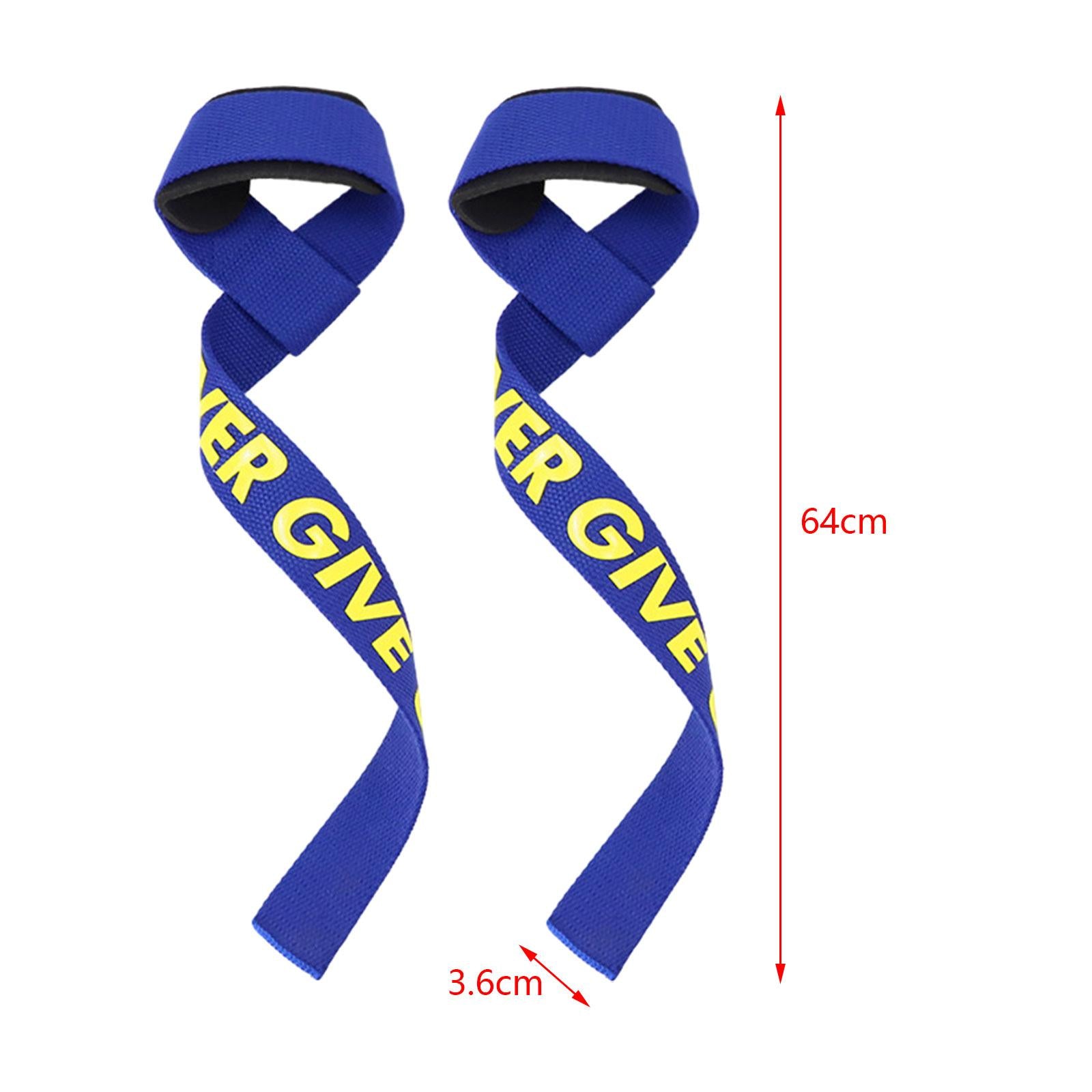2x Weight Lifting Straps Weightlifting Wrist Straps for Pull up Bodybuilding Blue