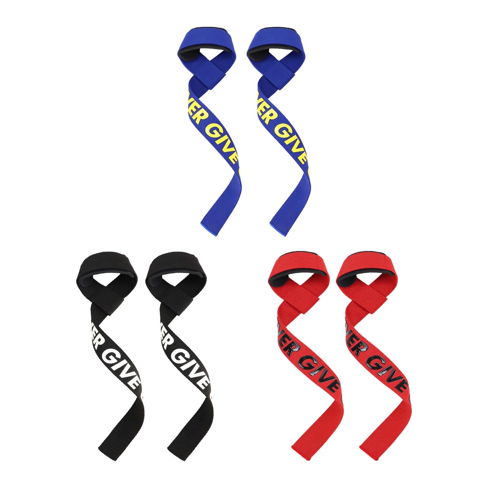 2x Weight Lifting Straps Weightlifting Wrist Straps for Pull up Bodybuilding Blue