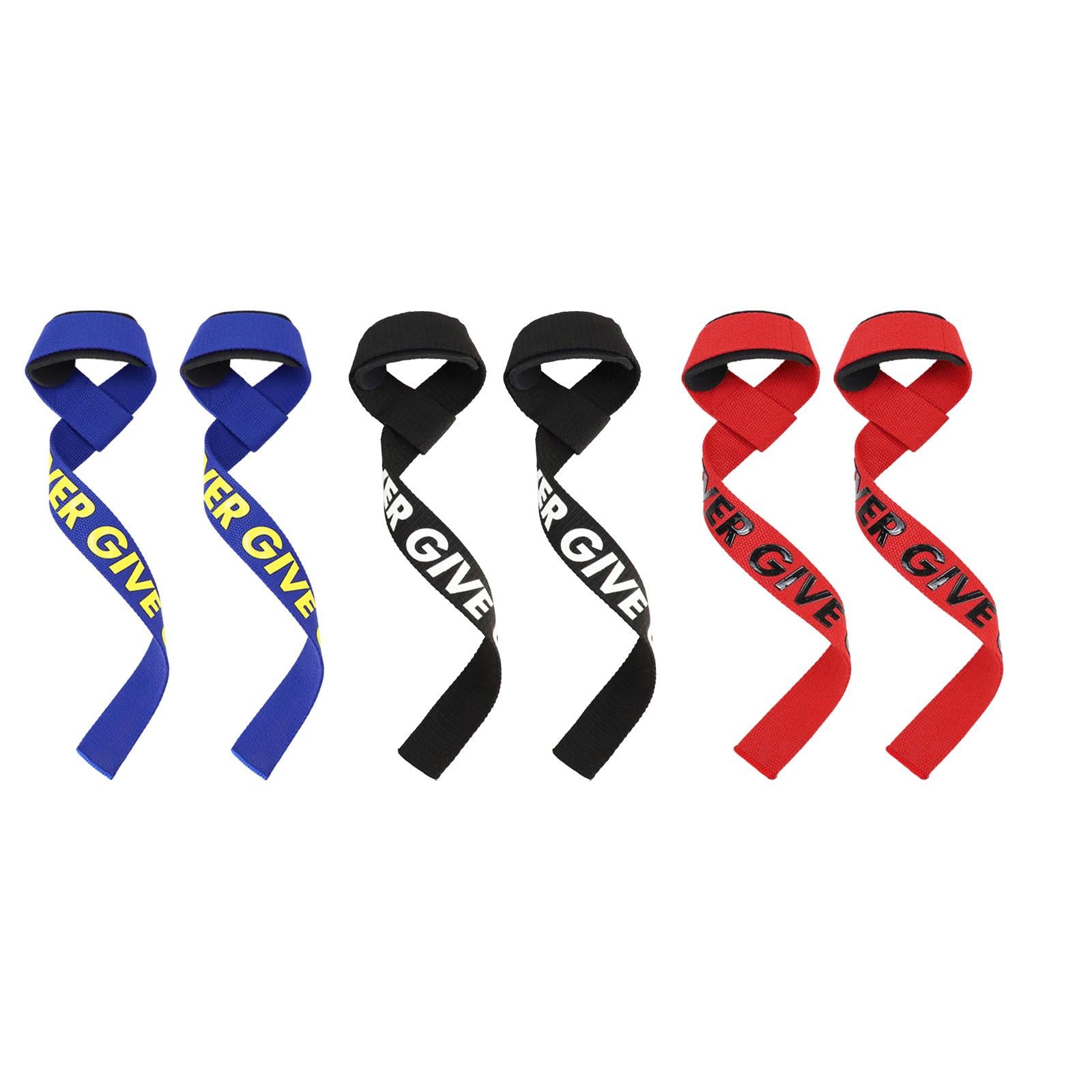 2x Weight Lifting Straps Weightlifting Wrist Straps for Pull up Bodybuilding Blue
