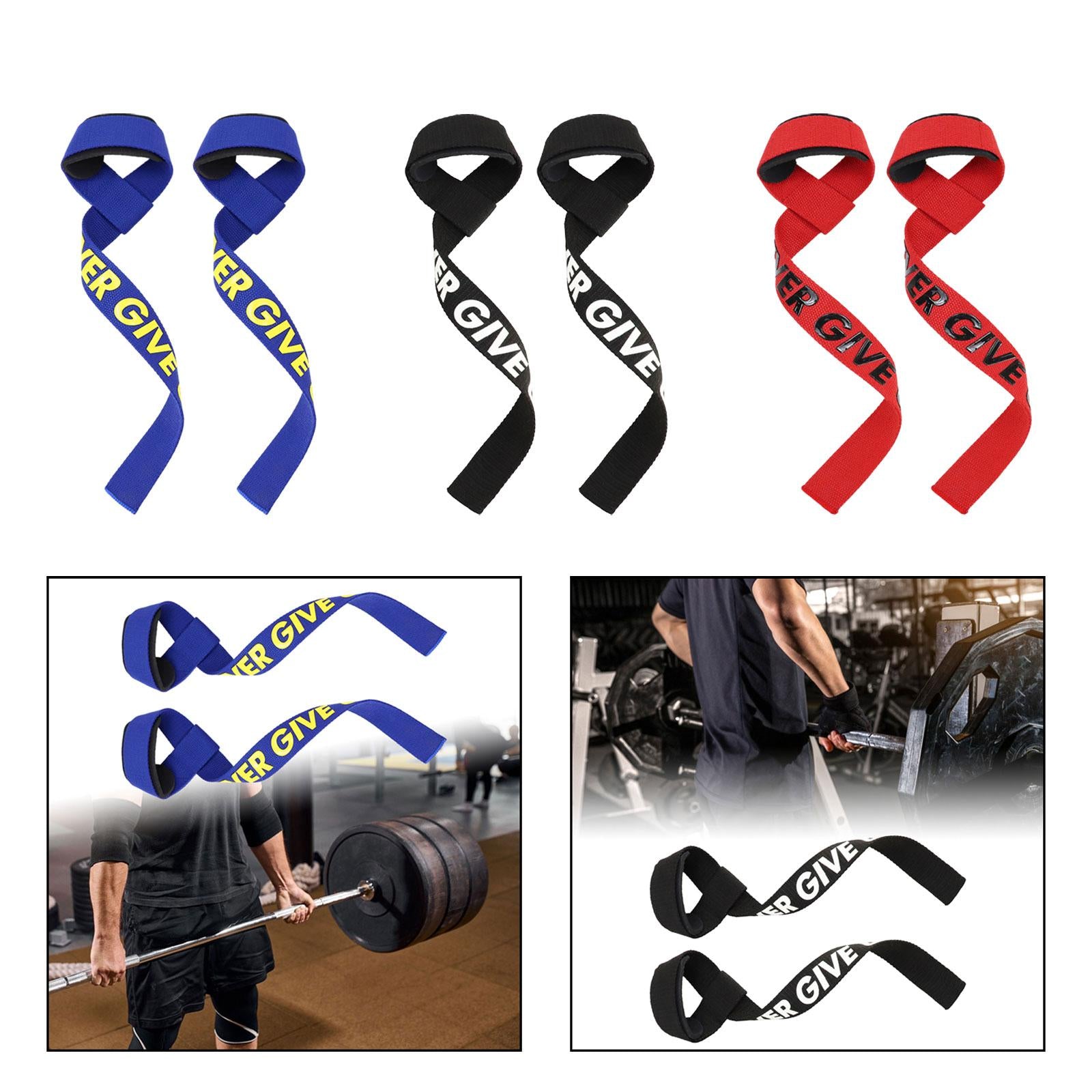 2x Weight Lifting Straps Weightlifting Wrist Straps for Pull up Bodybuilding Blue