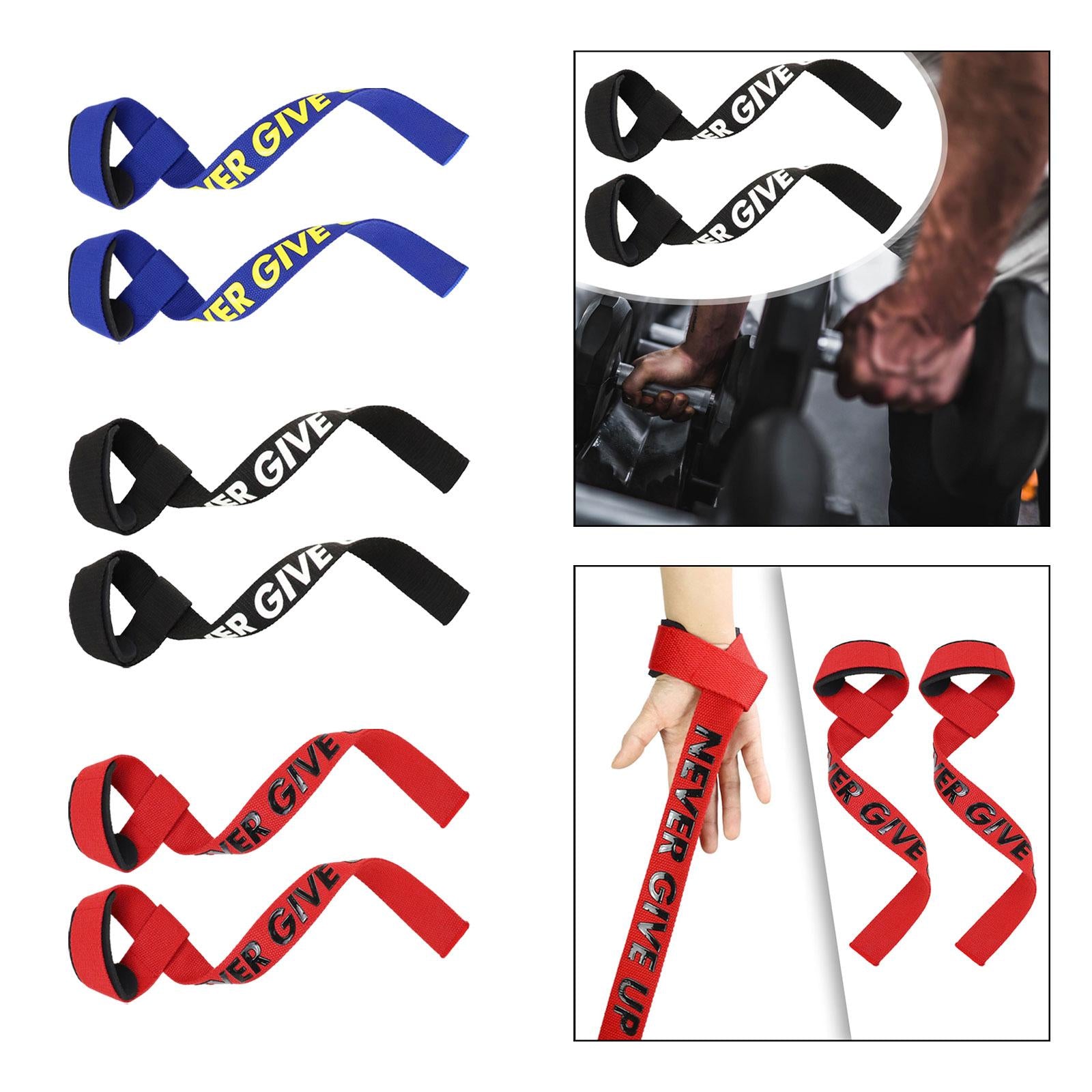 2x Weight Lifting Straps Weightlifting Wrist Straps for Pull up Bodybuilding Blue