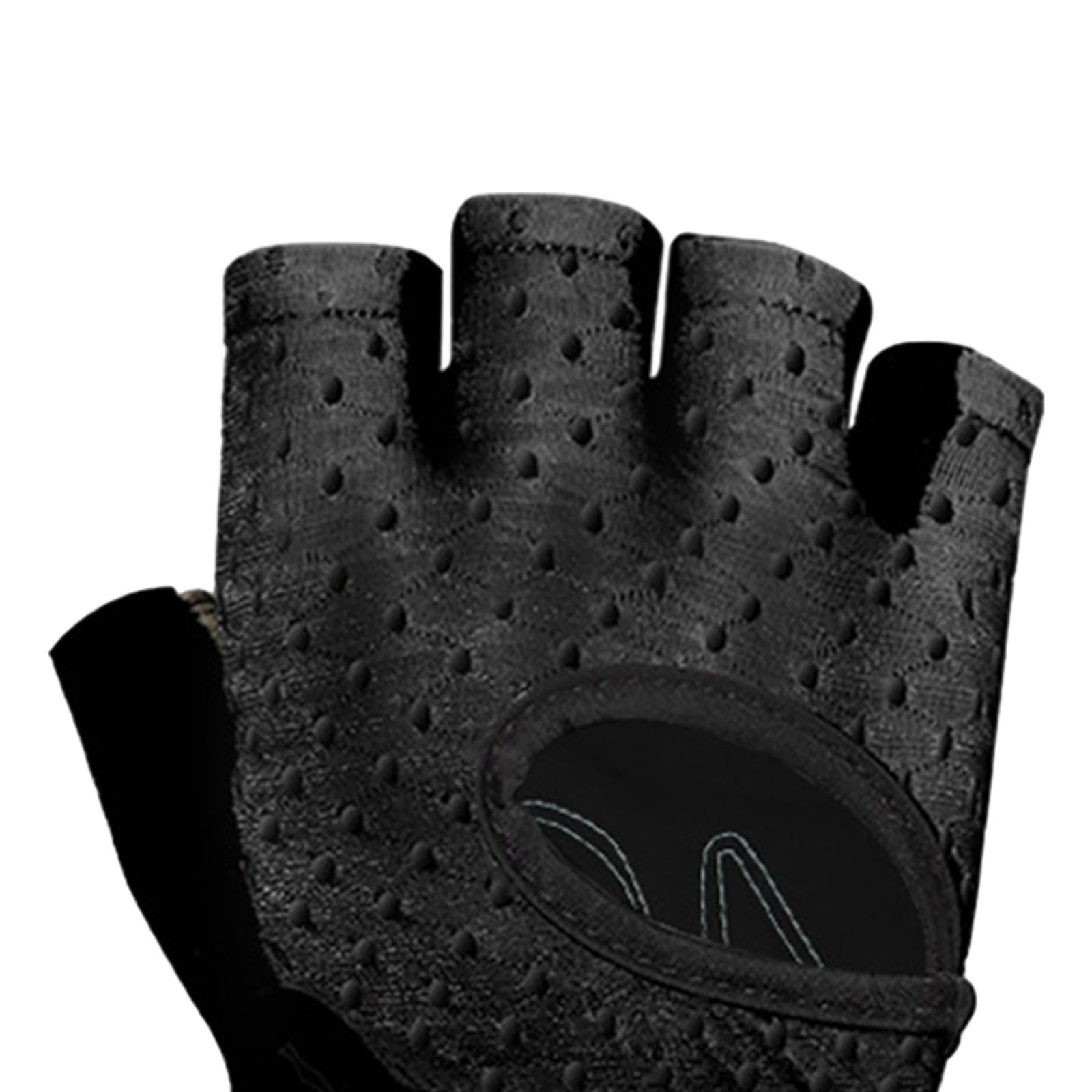 Half Finger Gloves Breathable Mitts Anti Shock Workout Weight Lifting Gloves Black