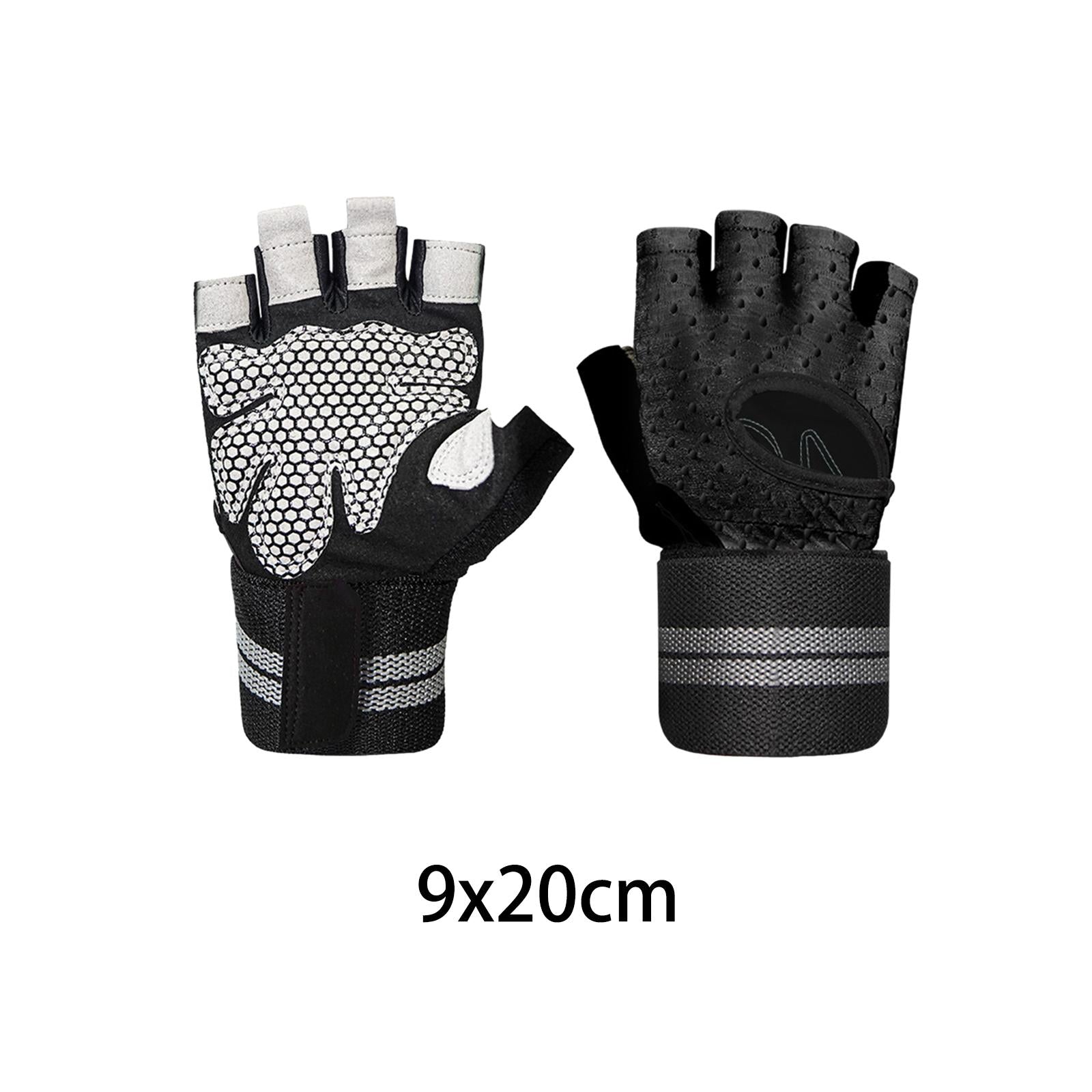 Half Finger Gloves Breathable Mitts Anti Shock Workout Weight Lifting Gloves Black