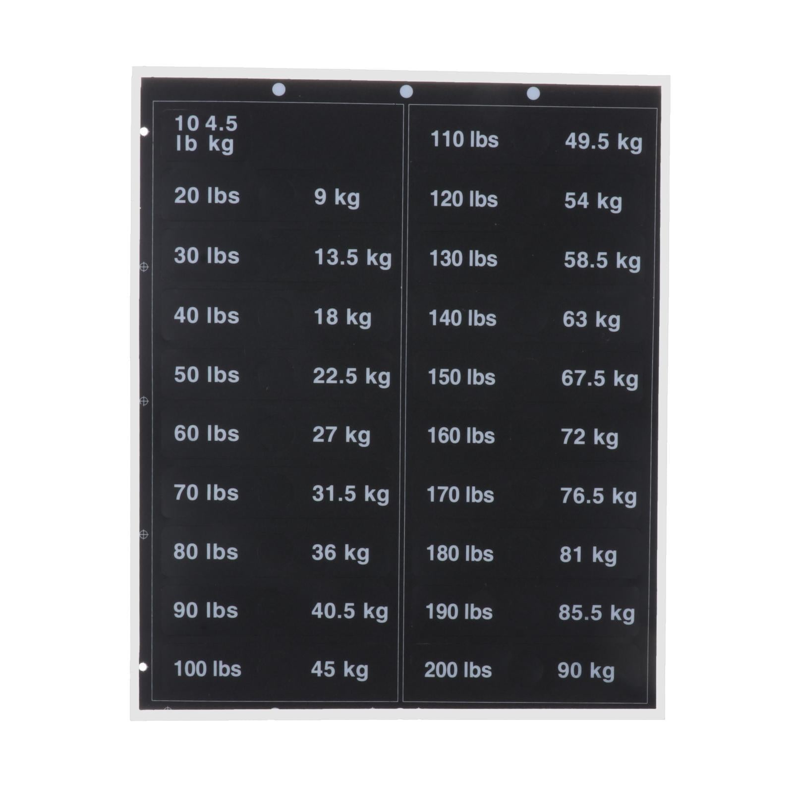 2xWeight Stack Labels 4.5kg to 90kg Weight Block Label Sticker Number Stickers