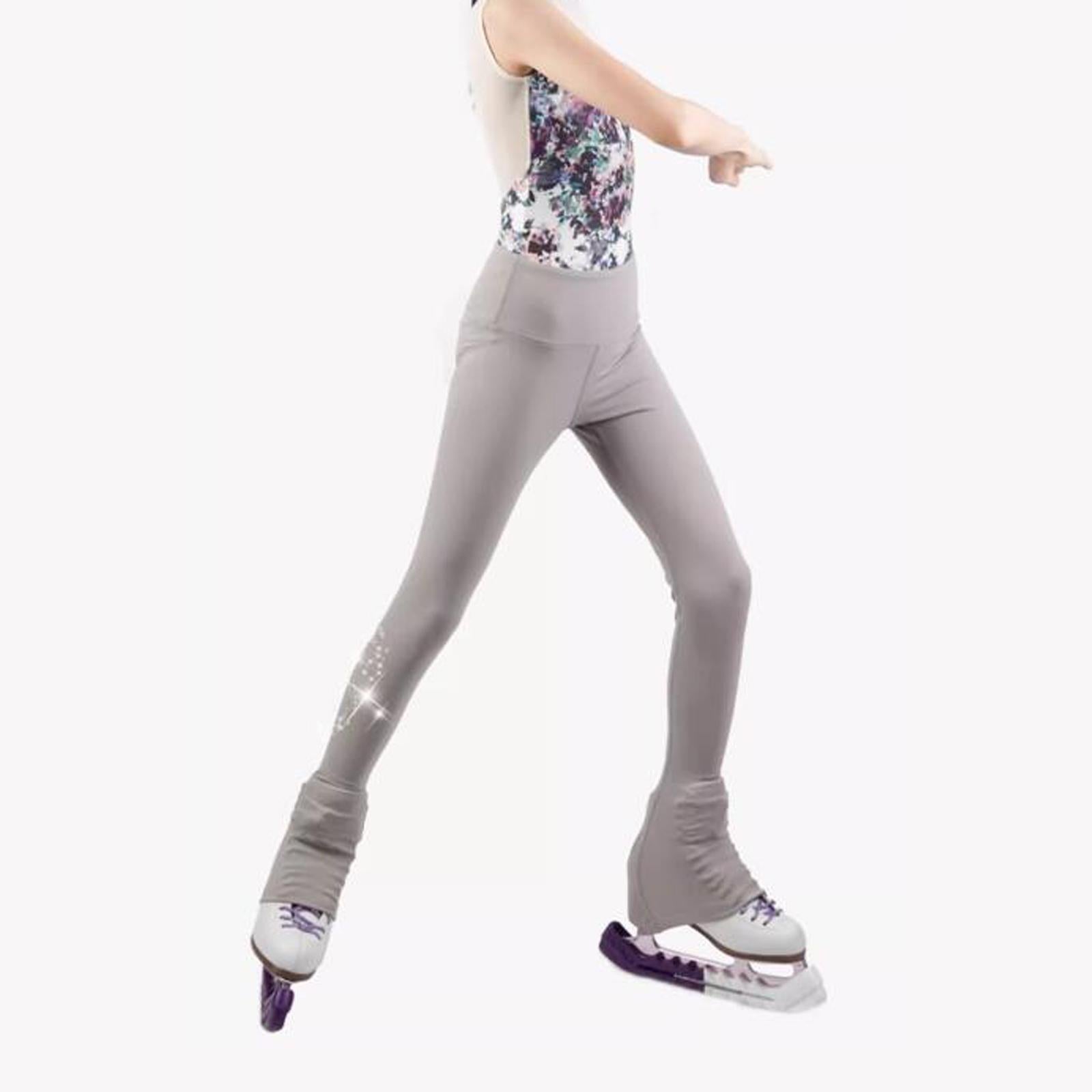Ice Skating Pants for Girls Fleece Ice Skating Practice Pants Training Wear XXS Gray