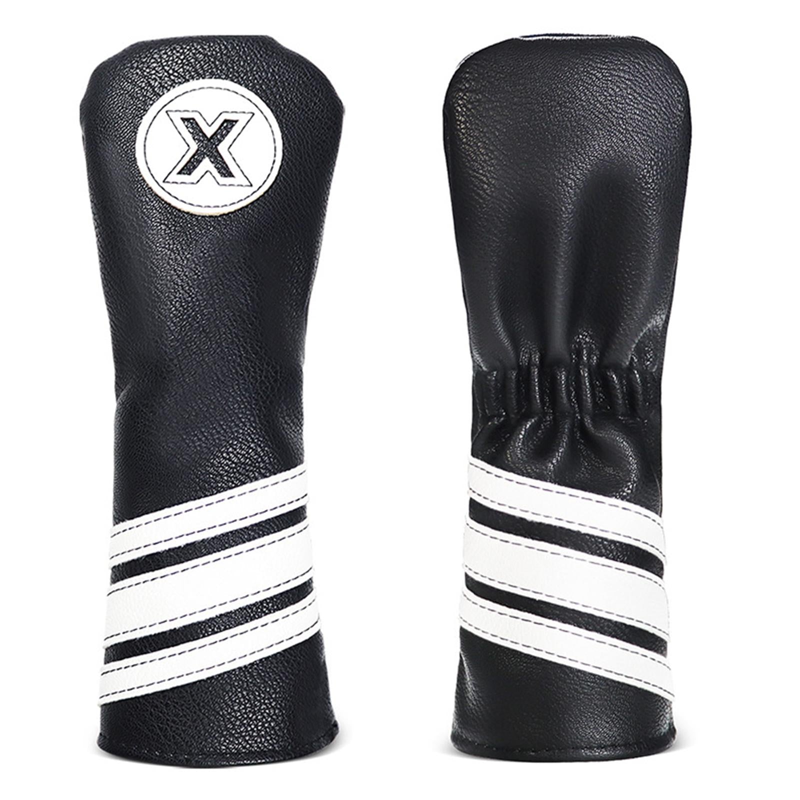 Golf Head Cover Water Resistant Lightweight Plush Lined PU Protective Sleeve