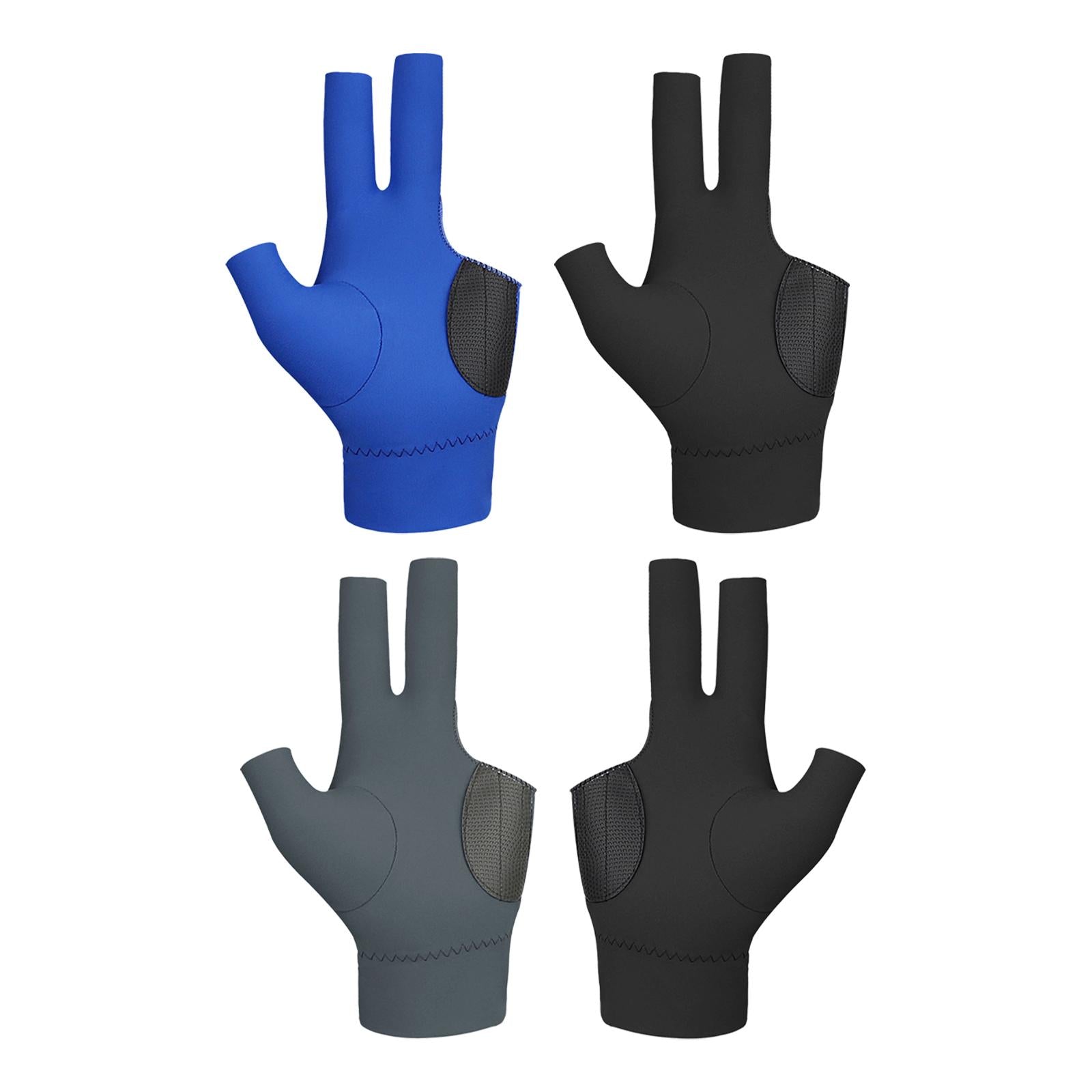 Three Fingers Billiard Glove for Women Mitts Comfortable Snooker Sport Glove Blue and Left