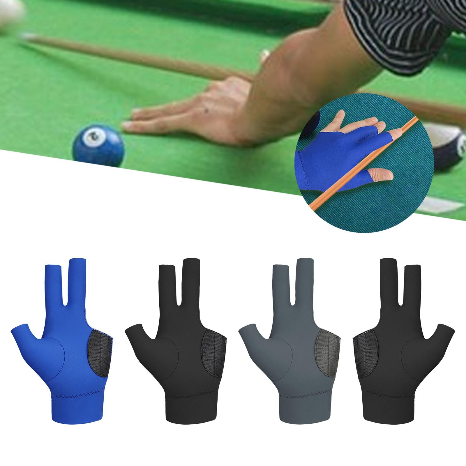Three Fingers Billiard Glove for Women Mitts Comfortable Snooker Sport Glove Blue and Left