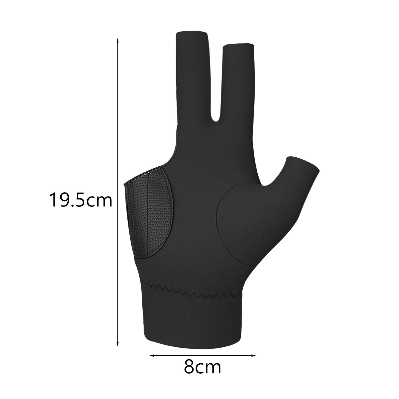 Three Fingers Billiard Glove for Women Mitts Comfortable Snooker Sport Glove Black and Right