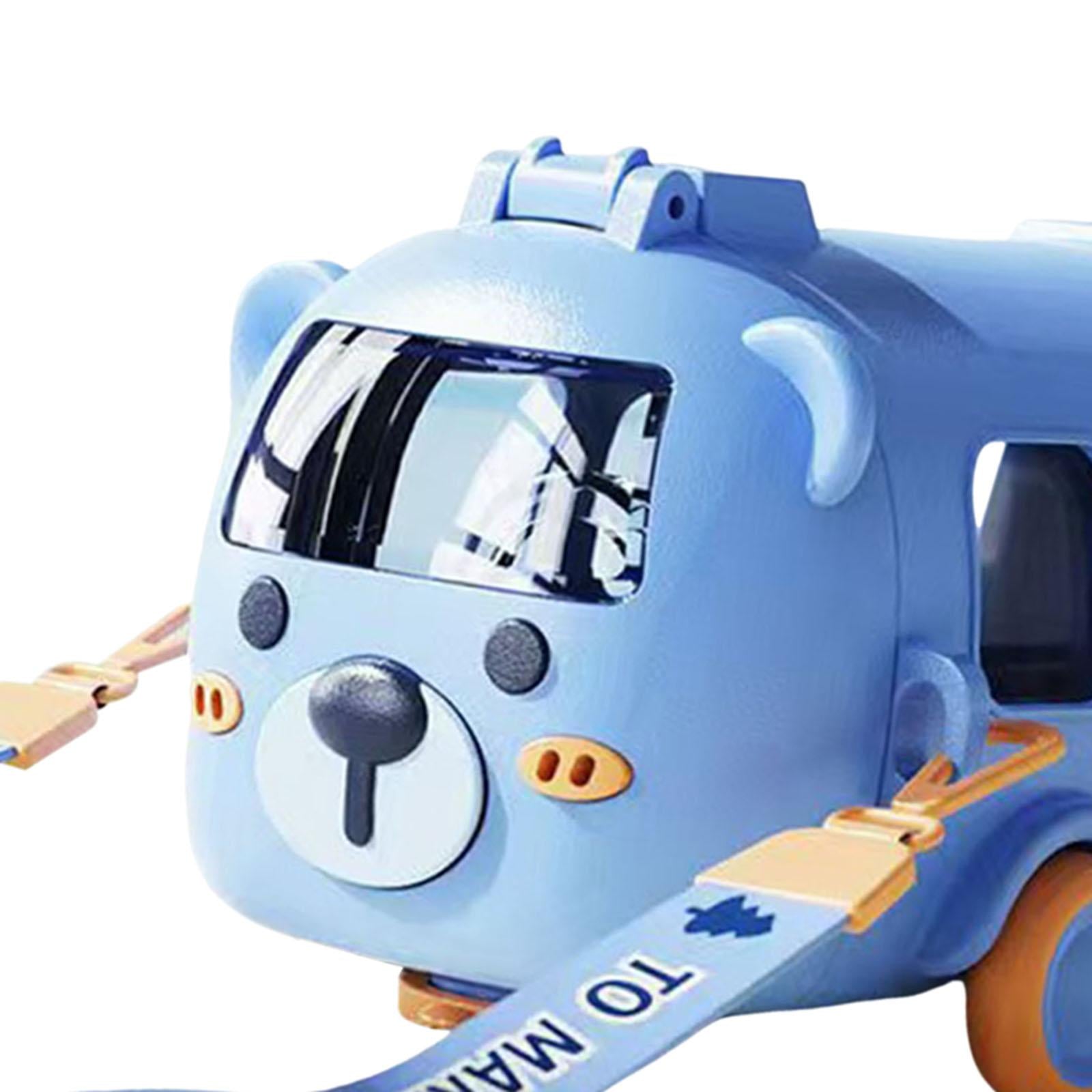 Cute Water Bottle with Straw and Strap Childrens Water Cup Water Bottle Blue