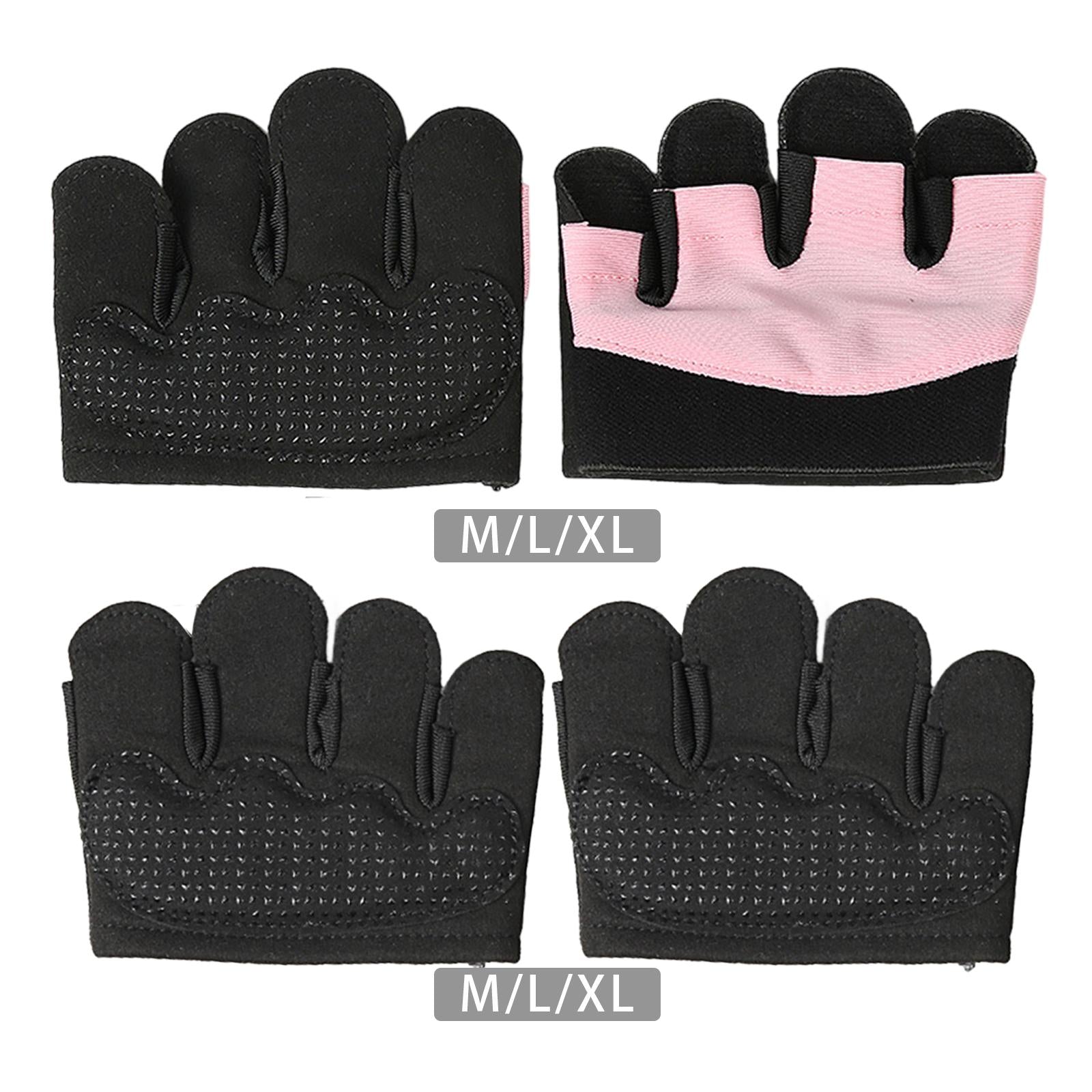 Gym Gloves Non Slip Half Finger Gloves for Exercise Men Women Body Building Black M
