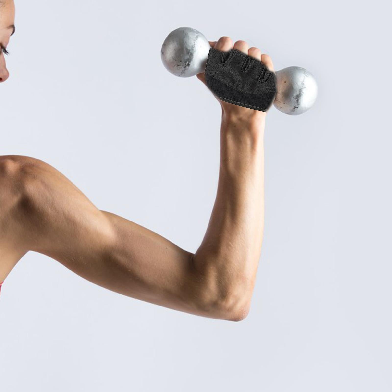 Gym Gloves Non Slip Half Finger Gloves for Exercise Men Women Body Building Black XL