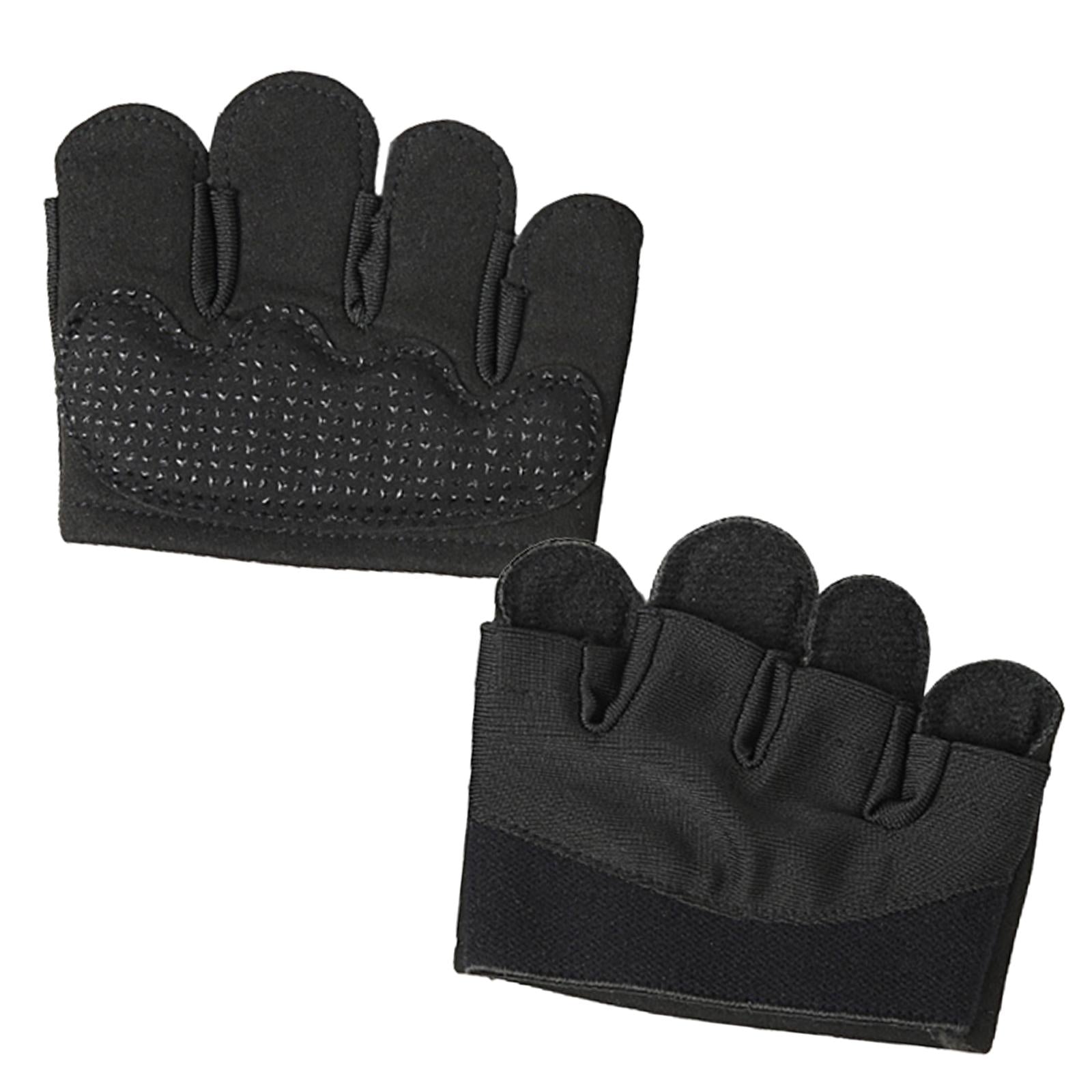 Gym Gloves Non Slip Half Finger Gloves for Exercise Men Women Body Building Black XL