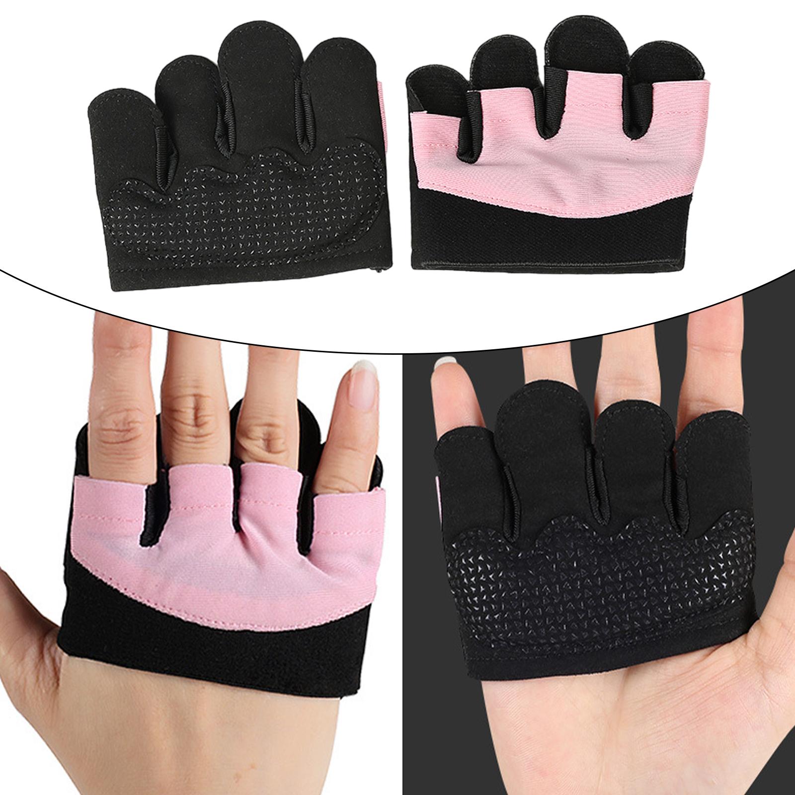 Gym Gloves Non Slip Half Finger Gloves for Exercise Men Women Body Building Pink L