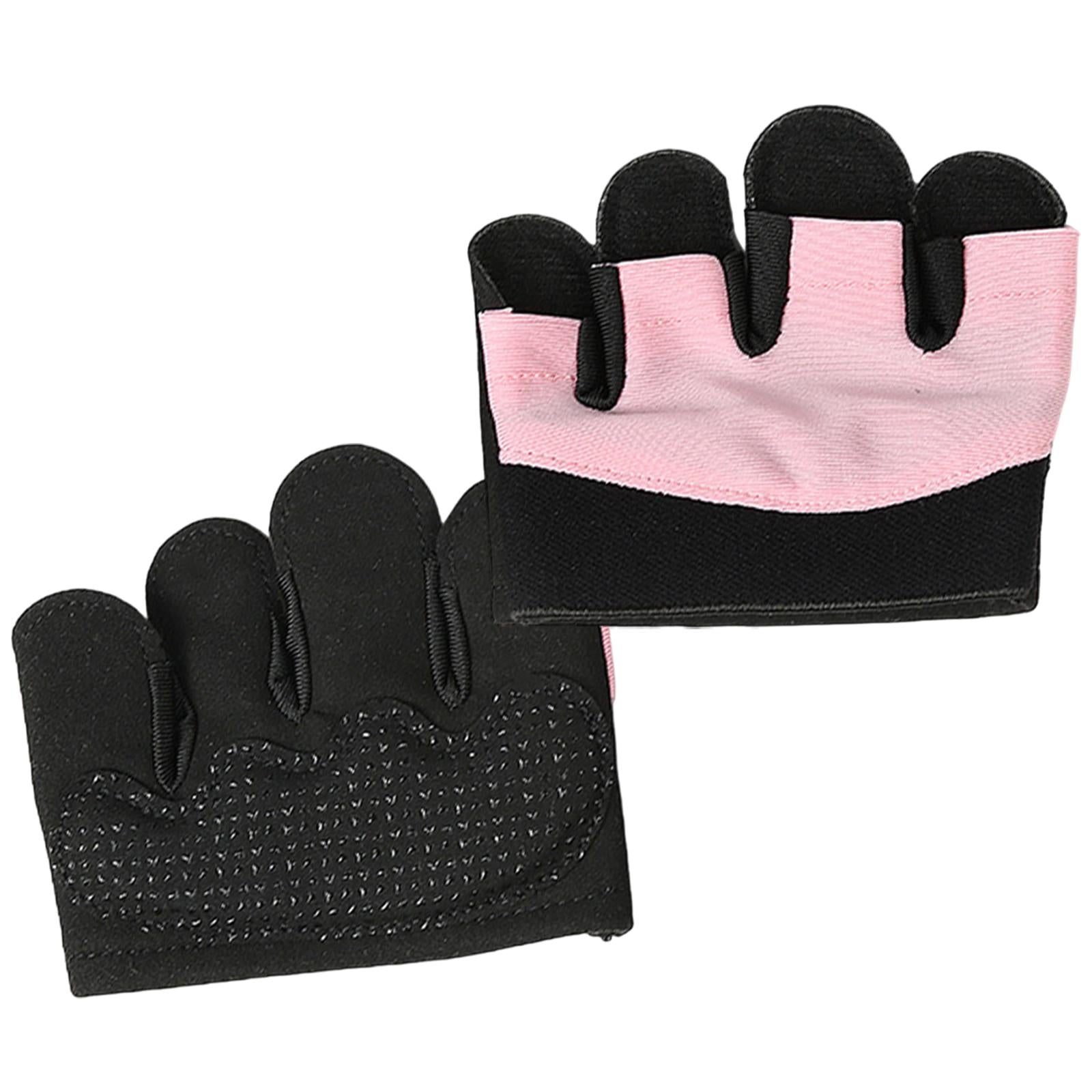 Gym Gloves Non Slip Half Finger Gloves for Exercise Men Women Body Building Pink L