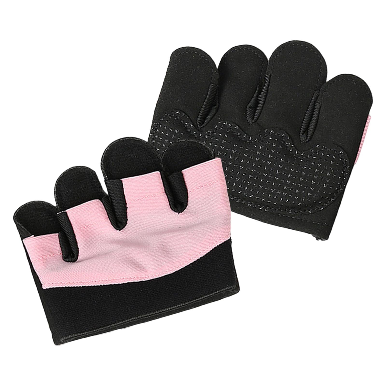 Gym Gloves Non Slip Half Finger Gloves for Exercise Men Women Body Building Pink L