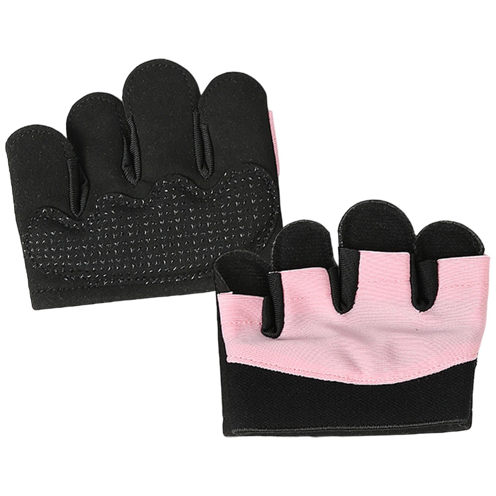 Gym Gloves Non Slip Half Finger Gloves for Exercise Men Women Body Building Pink XL