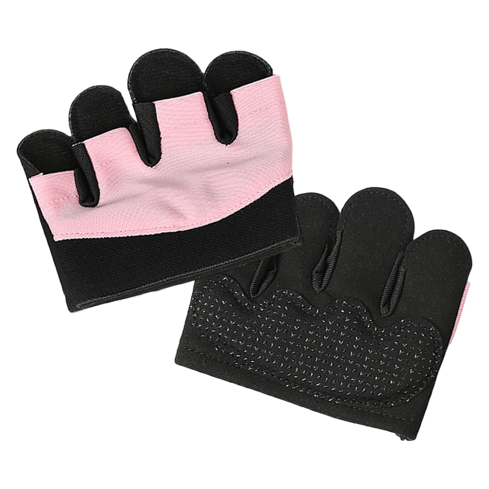 Gym Gloves Non Slip Half Finger Gloves for Exercise Men Women Body Building Pink XL