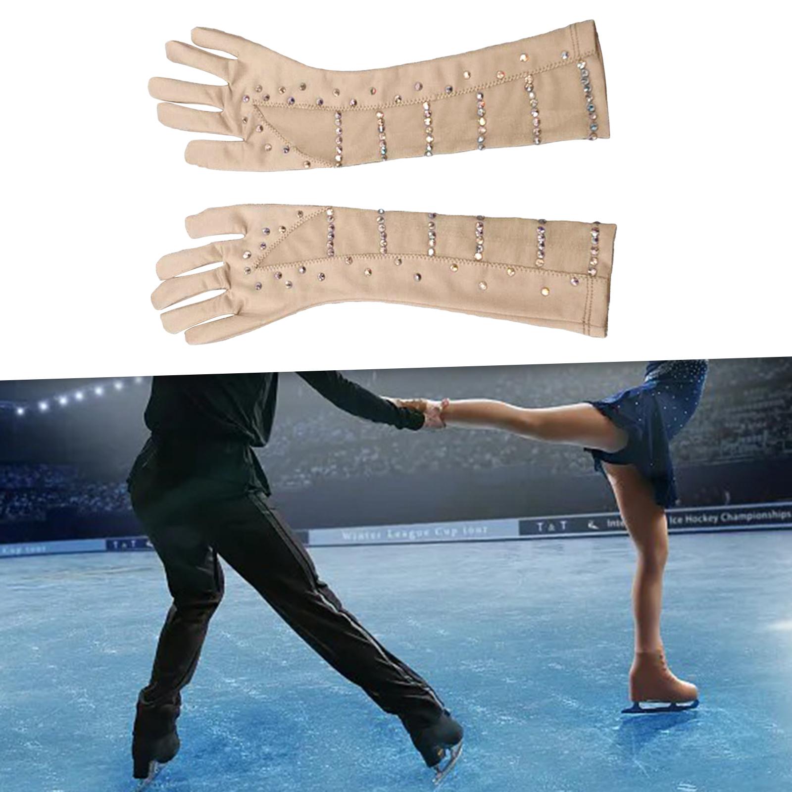 Ice Skating Gloves Figure Skating Gloves for Ice Figure Skating Competition XL