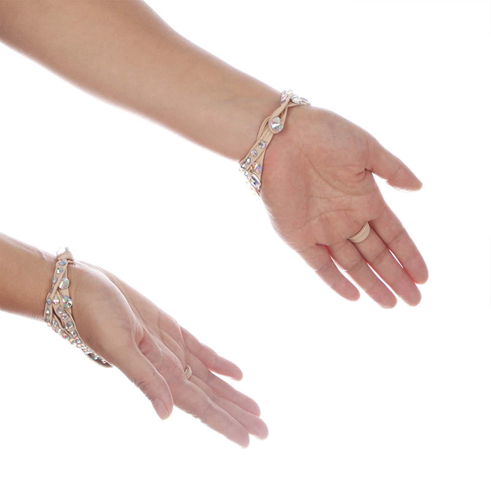 Figure Skating Bracelet Unique Performance Decoration for Show Outdoor Dance Khaki XL