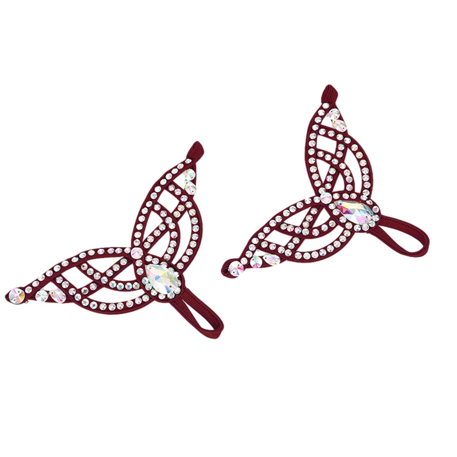 Figure Skating Bracelet Unique Performance Decoration for Show Outdoor Dance Red S