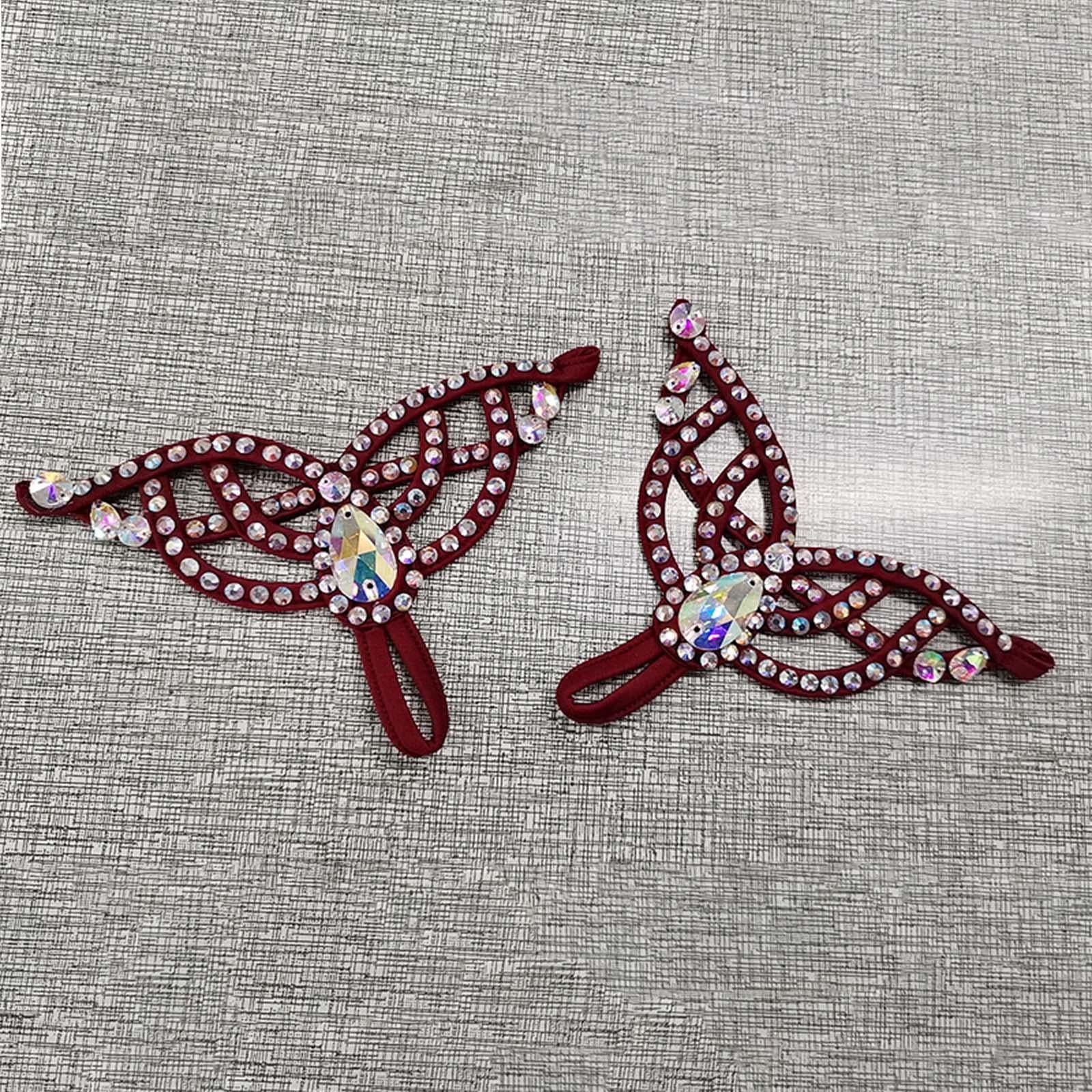 Figure Skating Bracelet Unique Performance Decoration for Show Outdoor Dance Red M