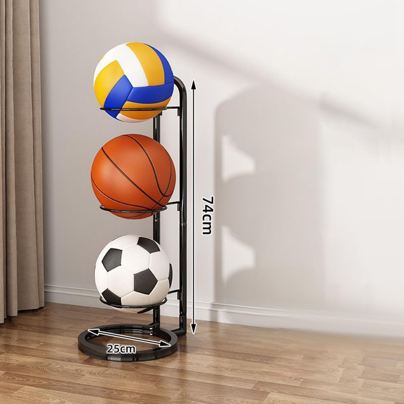 Football Storage Organizer Basketball Storage Rack for Soccer Volleyball Gym