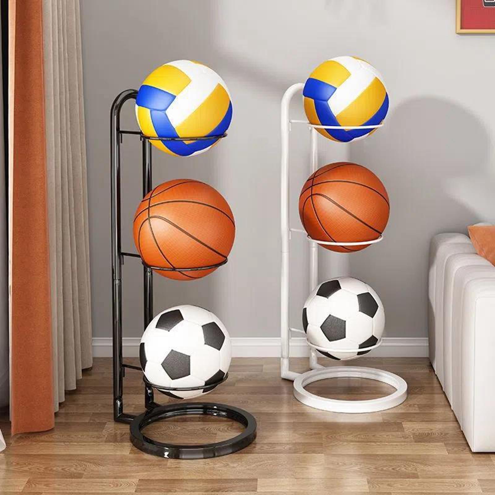 Football Storage Organizer Basketball Storage Rack for Soccer Volleyball Gym