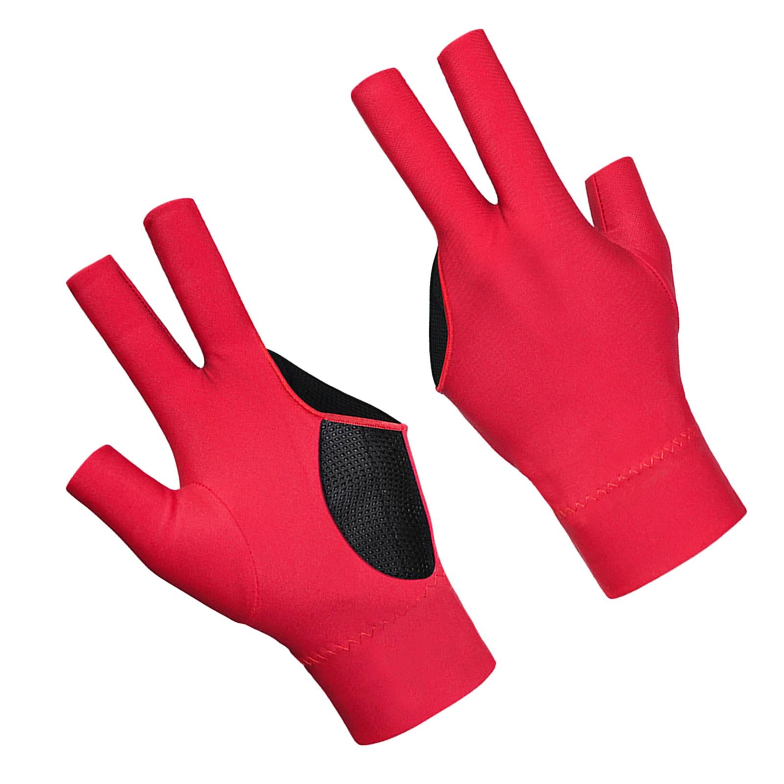 3 Finger Billiards Glove Right Hand Billiard Accessories Three Fingers Glove Red