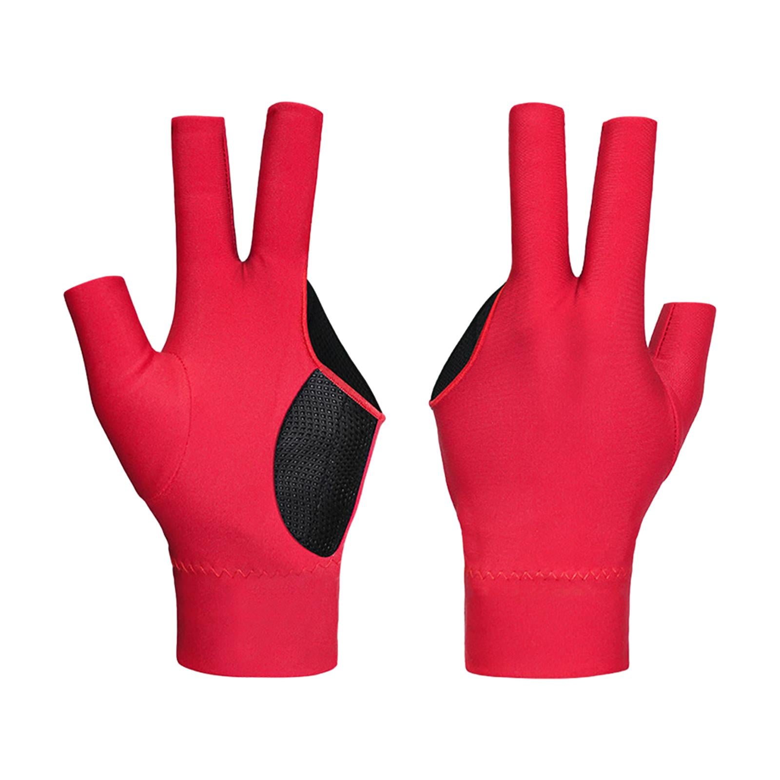 3 Finger Billiards Glove Right Hand Billiard Accessories Three Fingers Glove Red