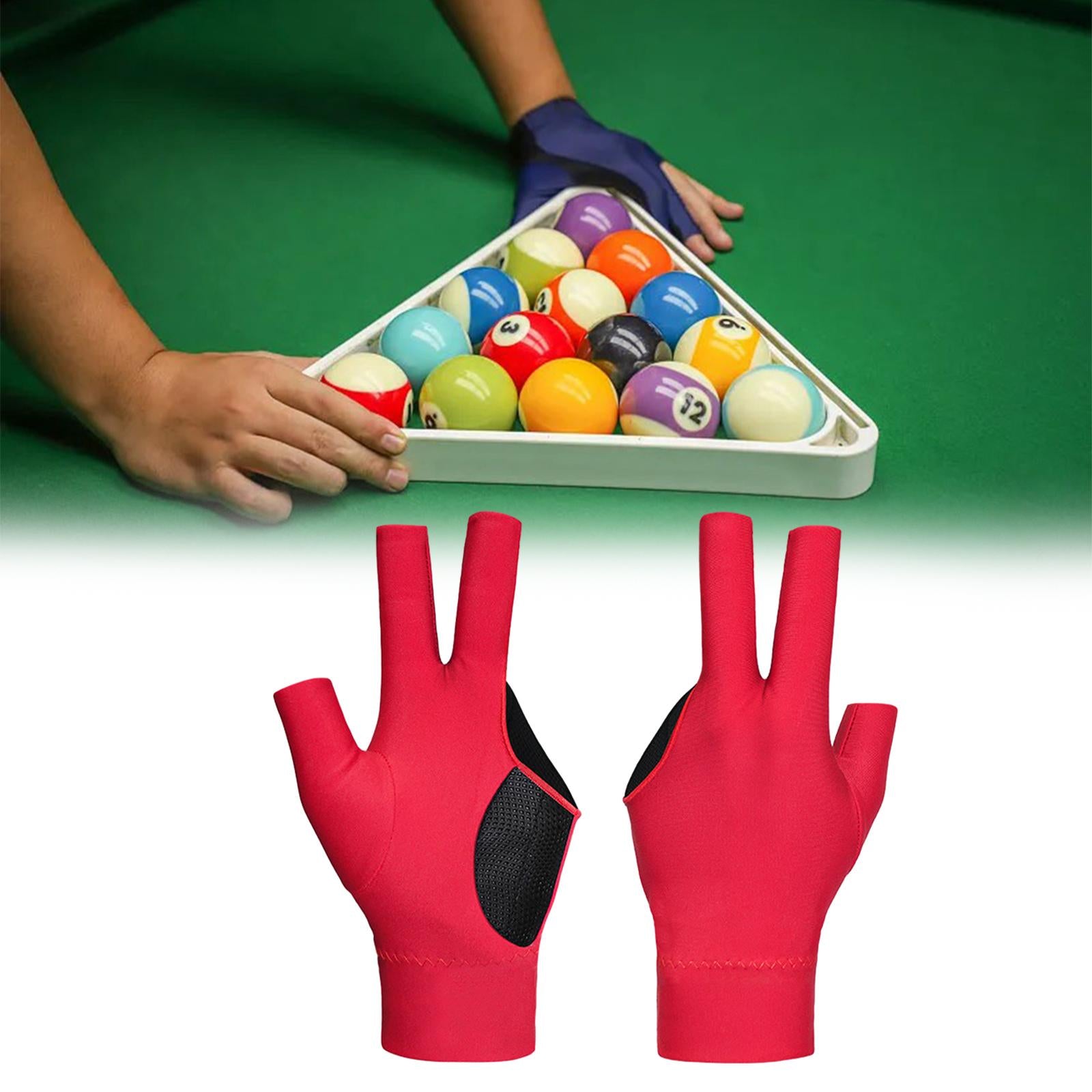 3 Finger Billiards Glove Right Hand Billiard Accessories Three Fingers Glove Red