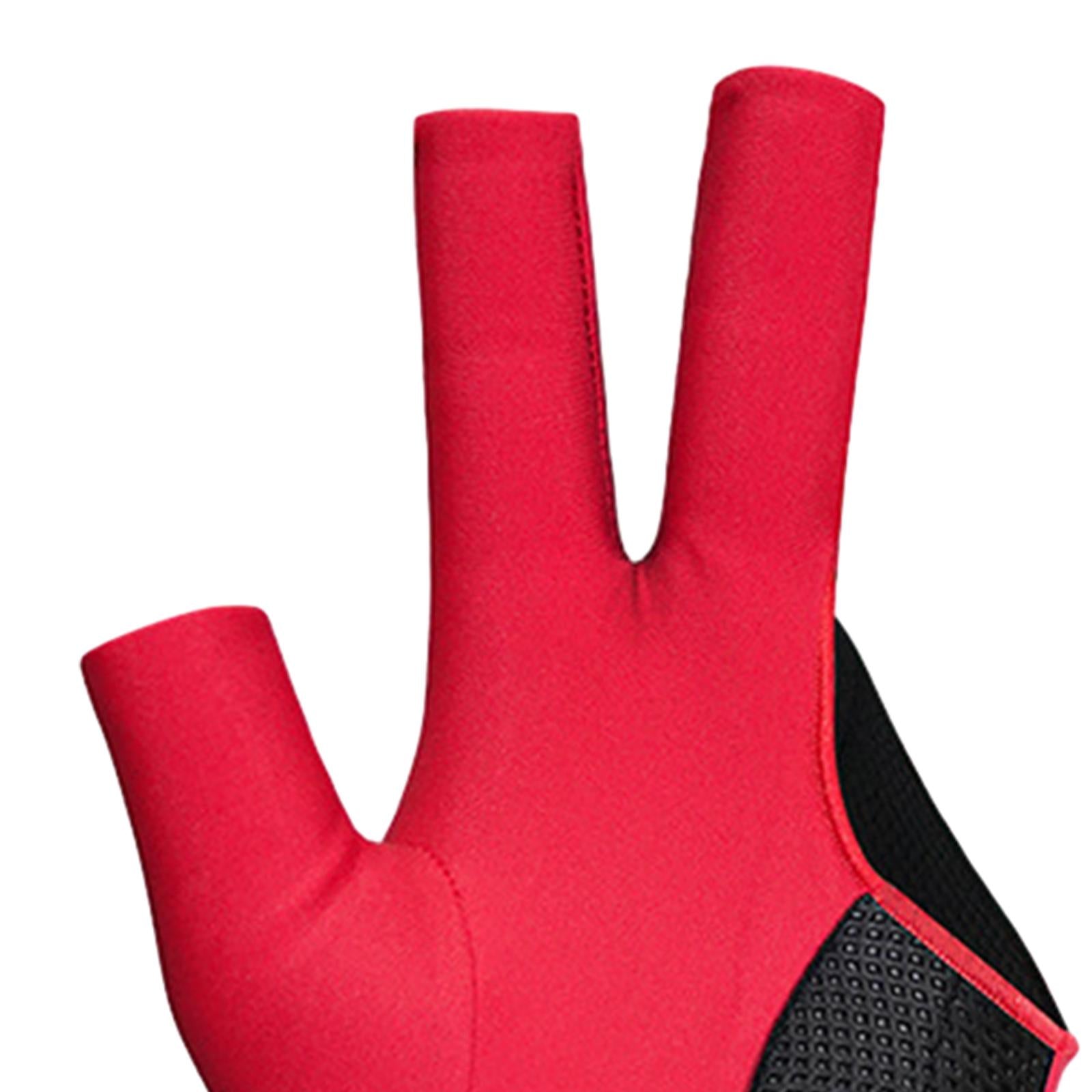 3 Finger Billiards Glove Right Hand Billiard Accessories Three Fingers Glove Red