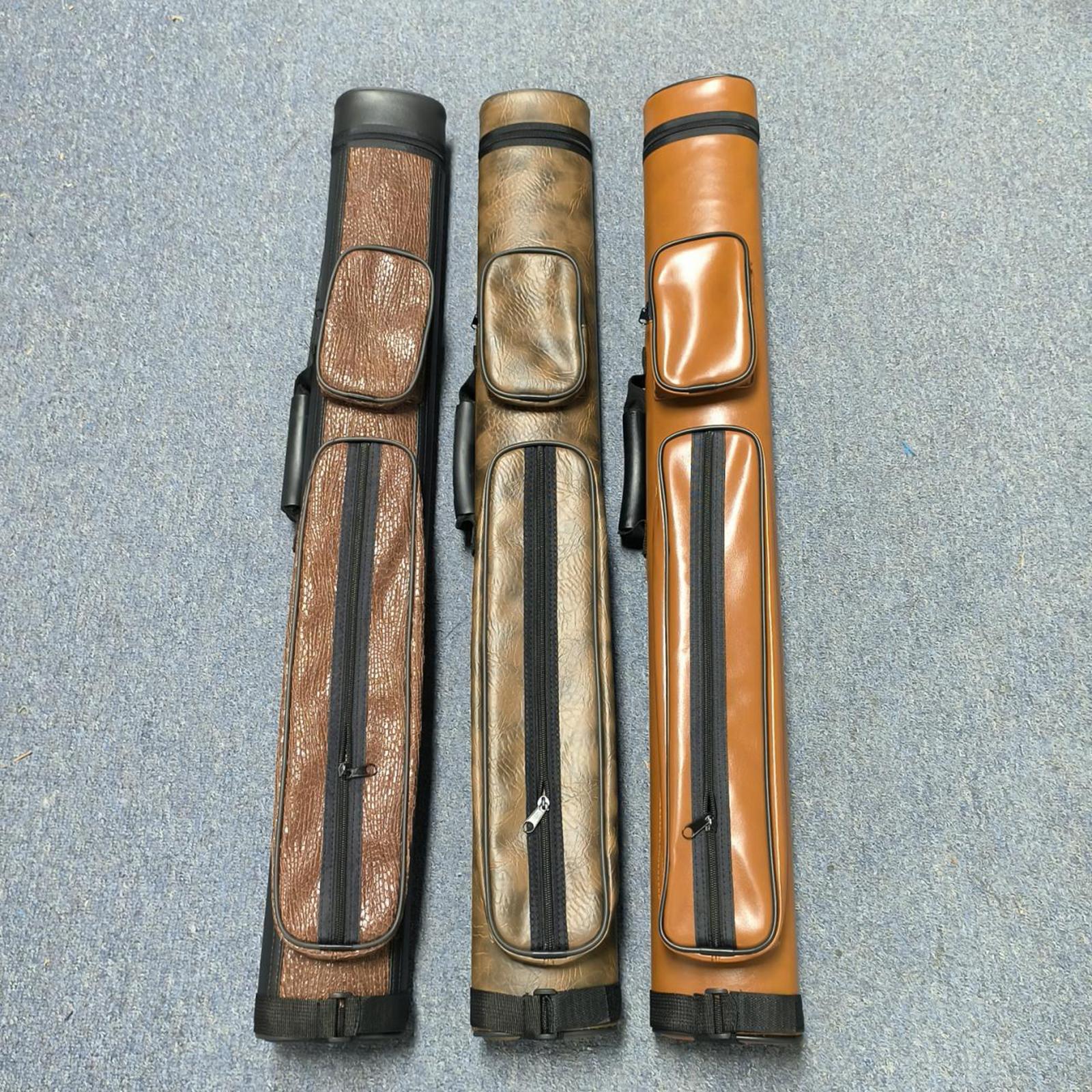 Pool Cue Case PU Leather Snooker Club Organizing Pouch Billiard Pool Cue Bag