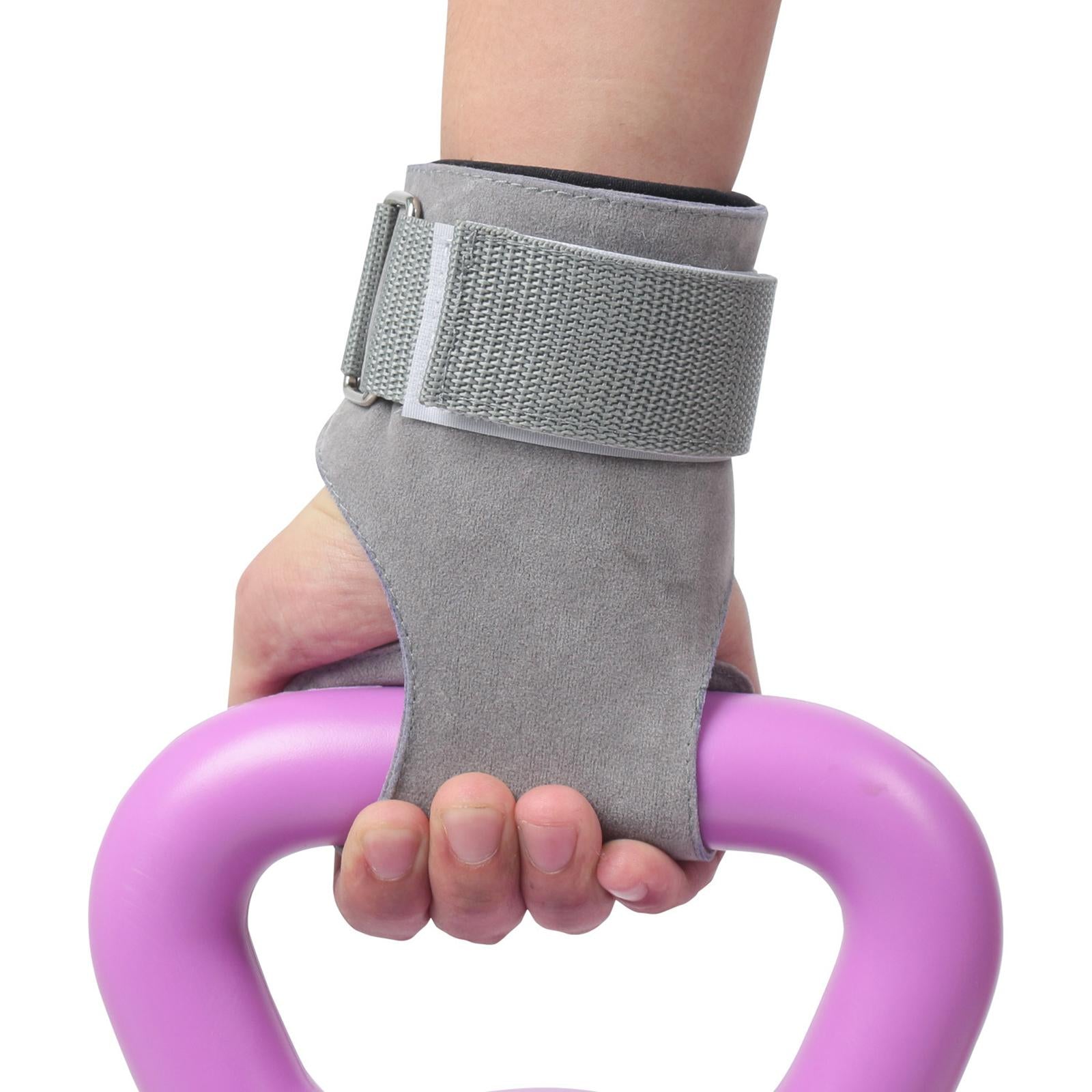 Weight Lifting Straps Hand Grips for Cross Training Weightlifting Gymnastics Grey Left Hand