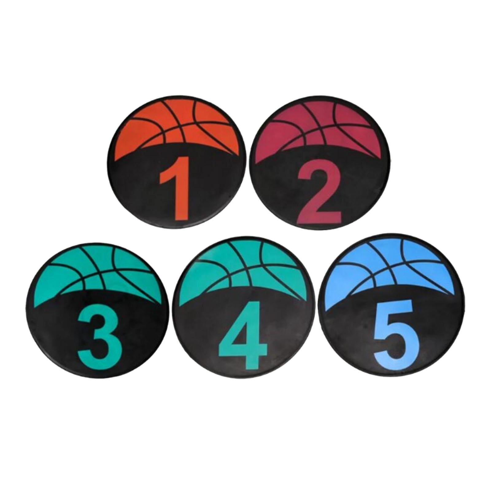 5 Pieces Numbered Floor Spot Markers Training Mark for Soccer Outdoor Indoor